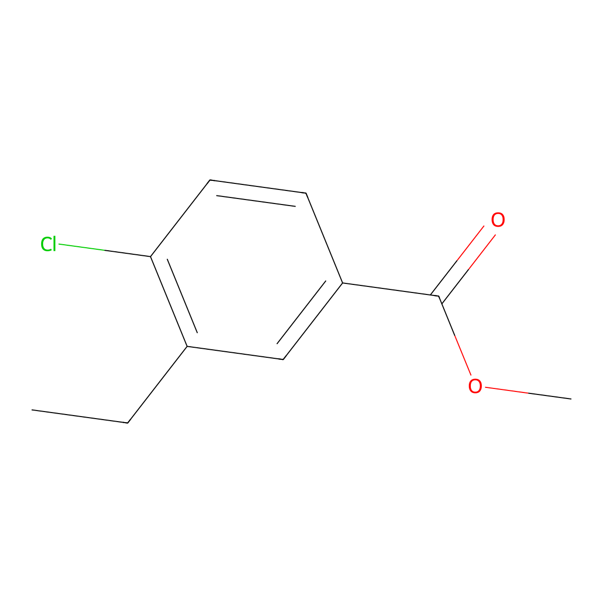 Methyl 4-chloro-3-ethylbenzoate molecular structure, CAS 1345037-42-4