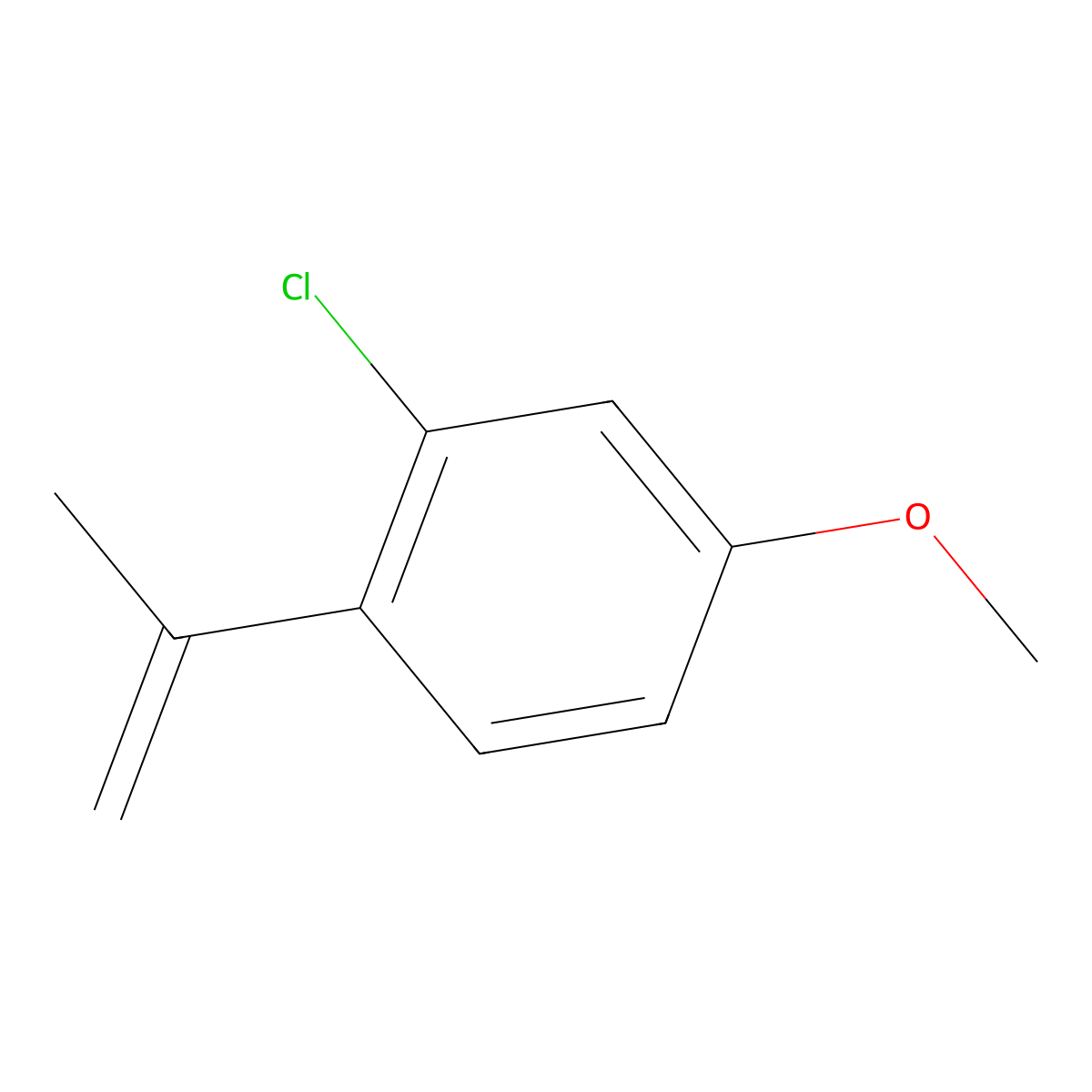 2-Chloro-4-methoxy-1-(prop-1-en-2-yl)benzene molecular structure, CAS 1345038-04-1