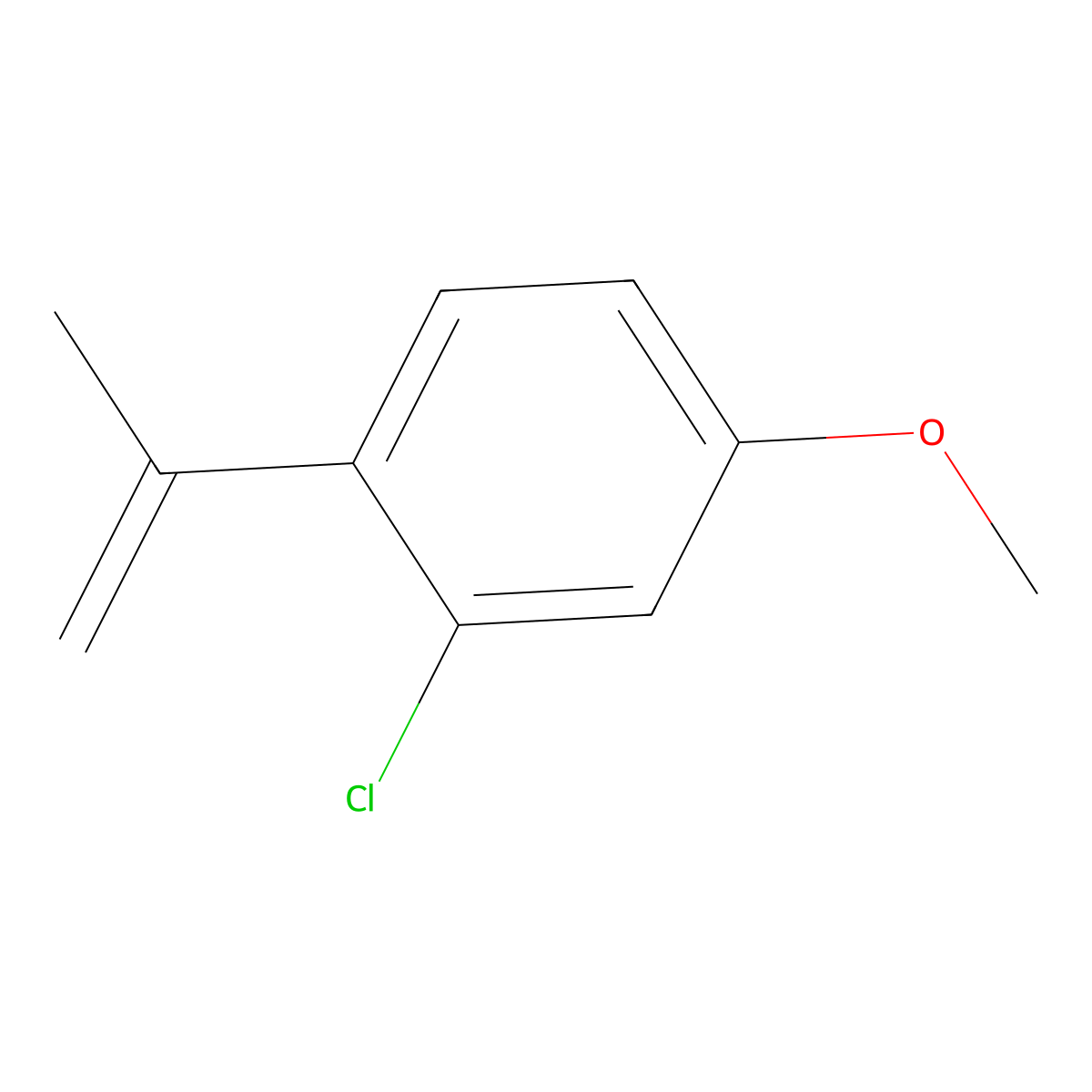 2-Chloro-4-methoxy-1-(prop-1-en-2-yl)benzene molecular structure, CAS 1345038-04-1