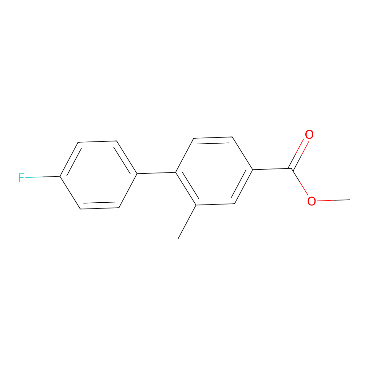 Methyl 4-(4-fluorophenyl)-3-methylbenzoate molecular structure, CAS 1345038-32-5