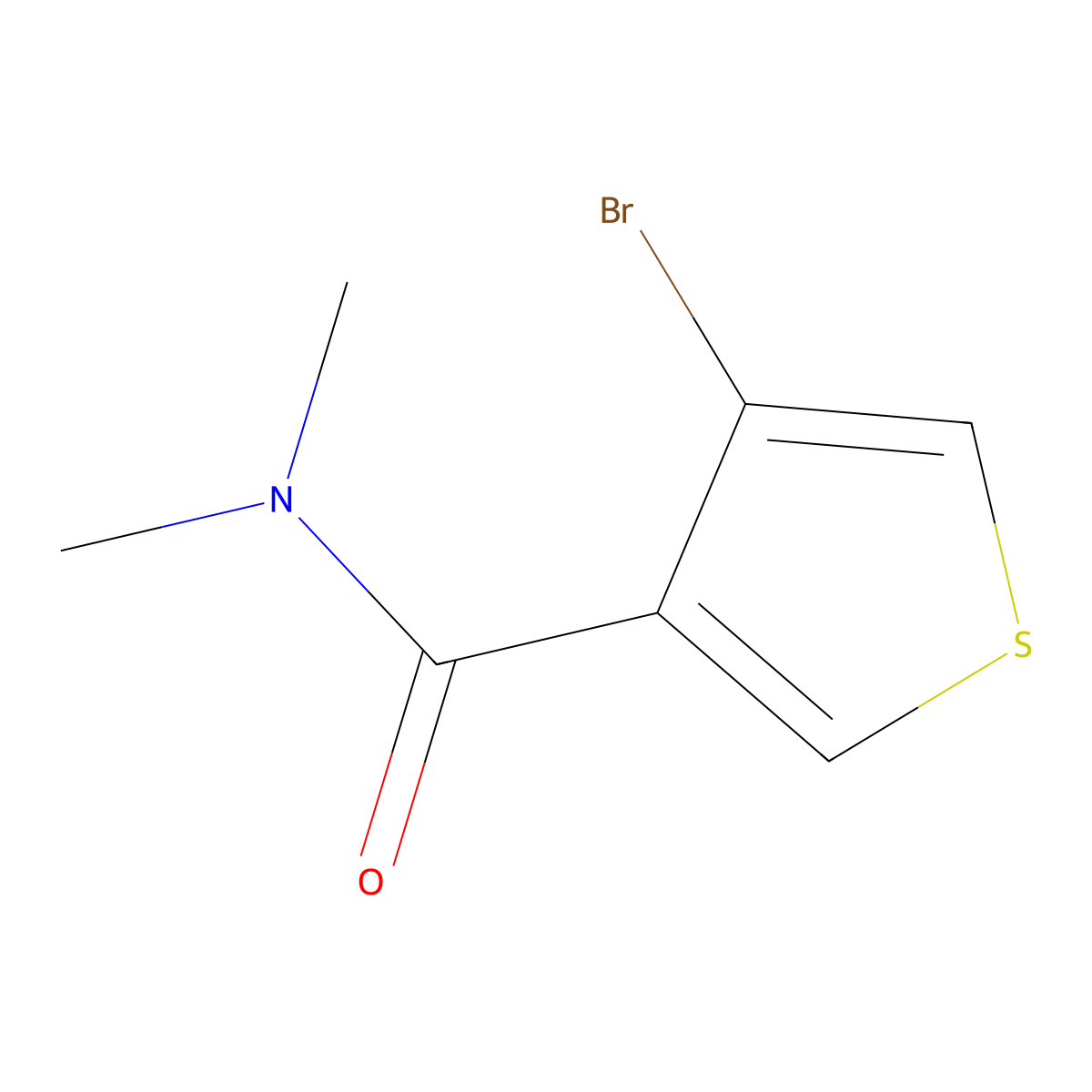 4-bromo-N,N-dimethylthiophene-3-carboxamide molecular structure, CAS 134508-40-0