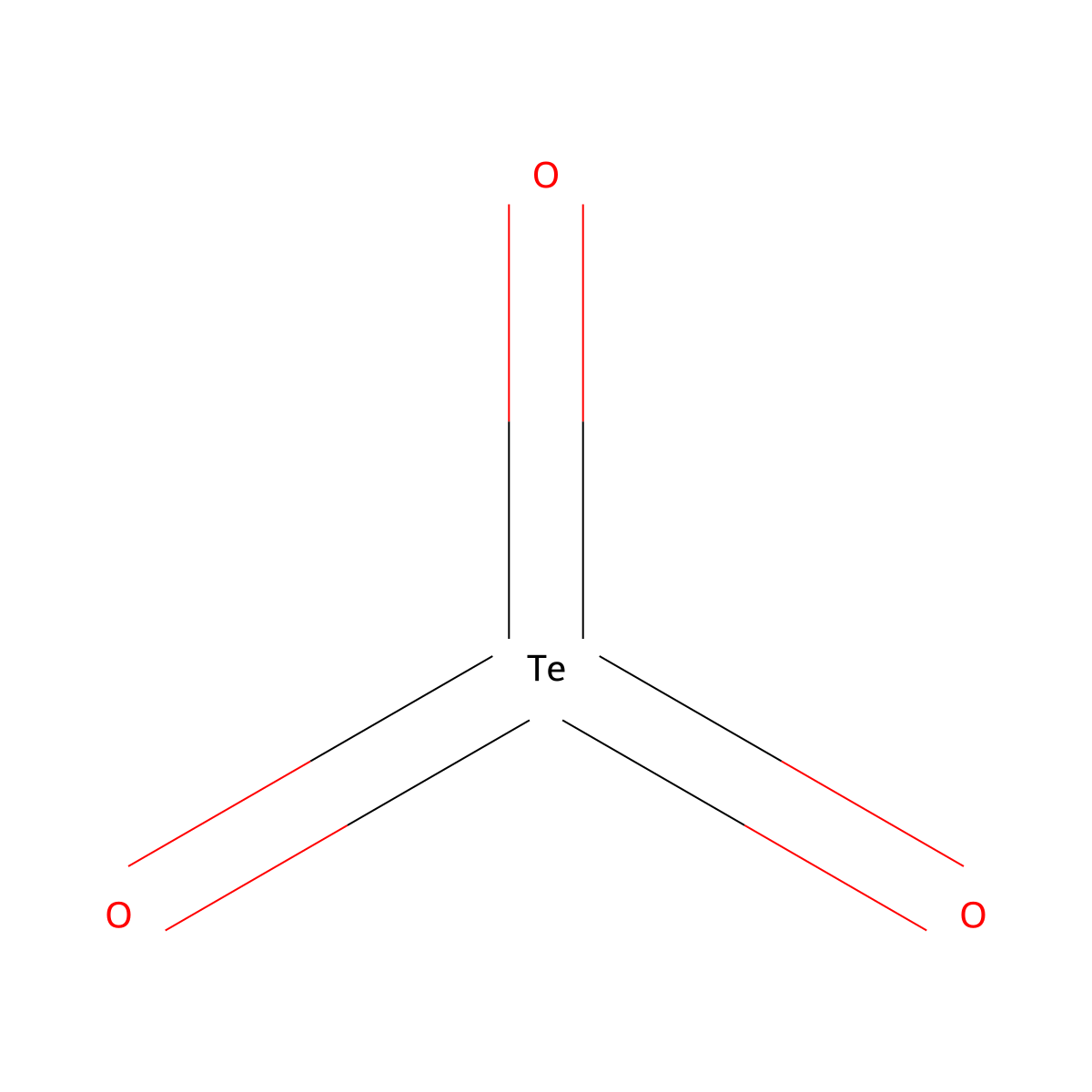 Tellurium oxide (TeO3) molecular structure, CAS 13451-18-8