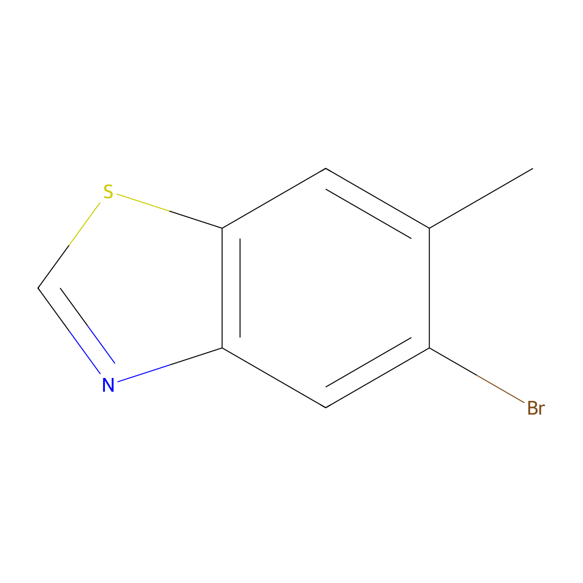 5-Bromo-6-methyl-1,3-benzothiazole molecular structure, CAS 1345118-22-0