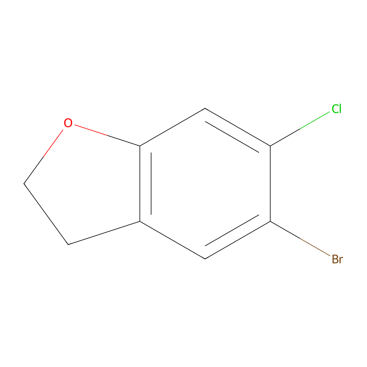 5-Bromo-6-chloro-2,3-dihydro-1-benzofuran molecular structure, CAS 1345120-02-6