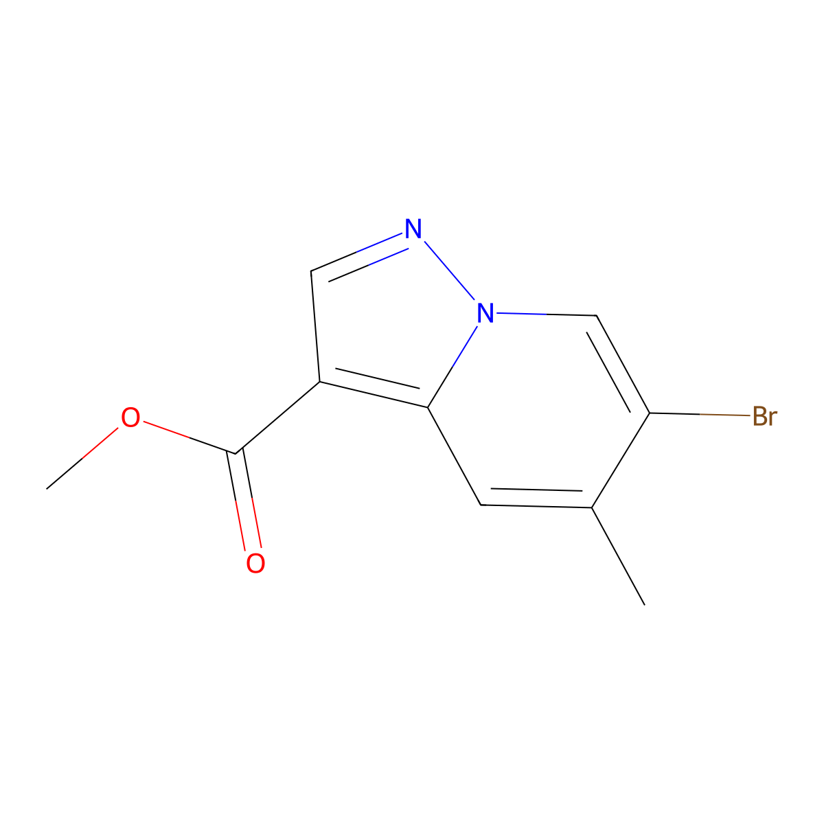 Methyl 6-bromo-5-methylpyrazolo[1,5-a]pyridine-3-carboxylate molecular structure, CAS 1345121-19-8