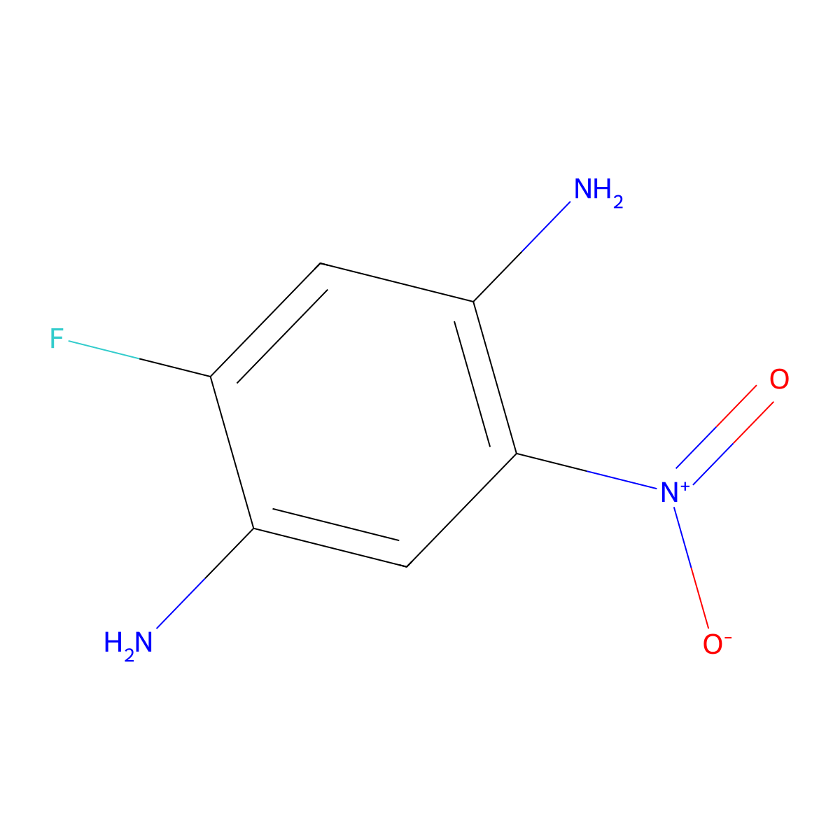 2-Fluoro-5-nitrobenzene-1,4-diamine molecular structure, CAS 134514-27-5