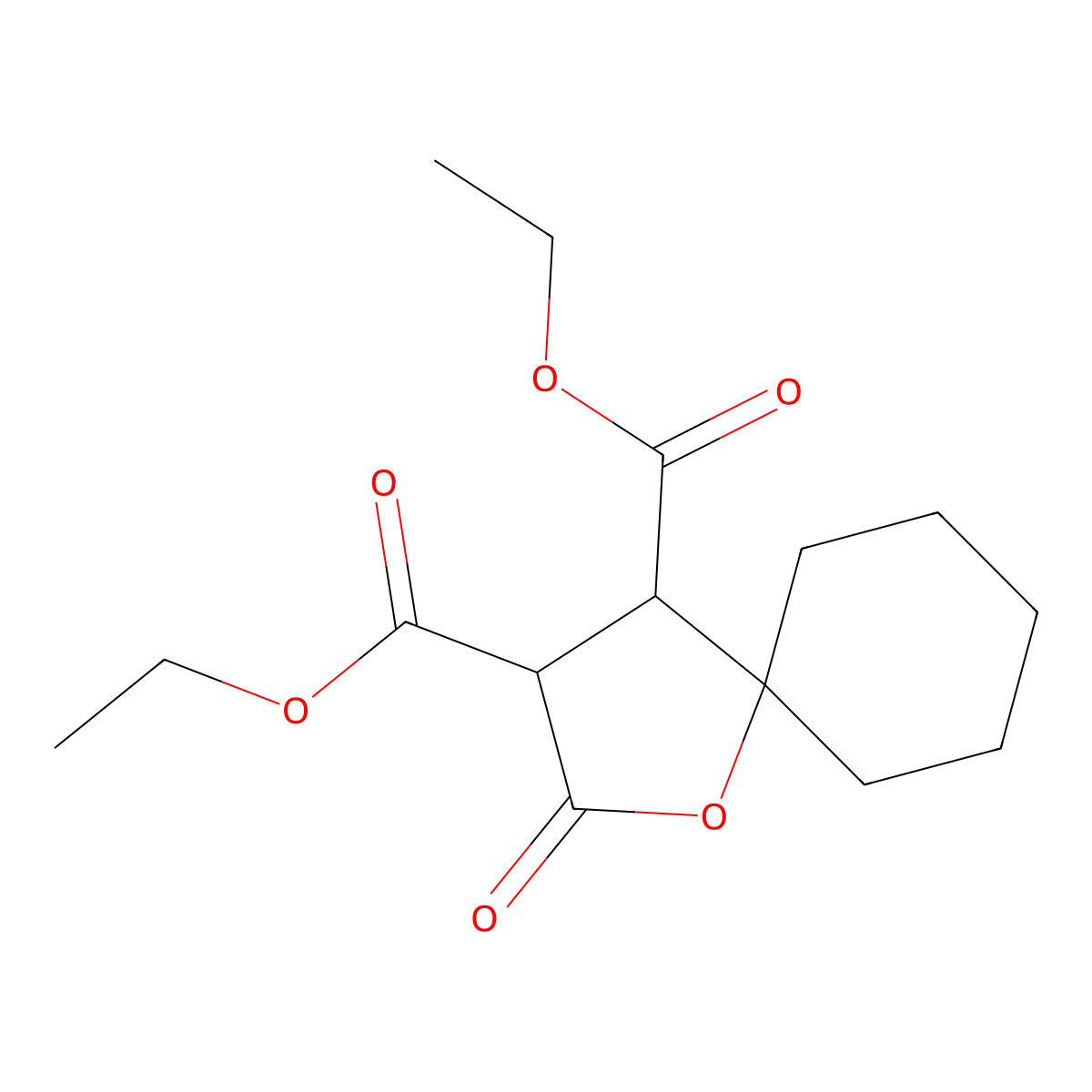 2-Oxo-1-oxa-spiro[4.5]decane-3,4-dicarboxylic acid diethyl ester molecular structure, CAS 134515-27-8