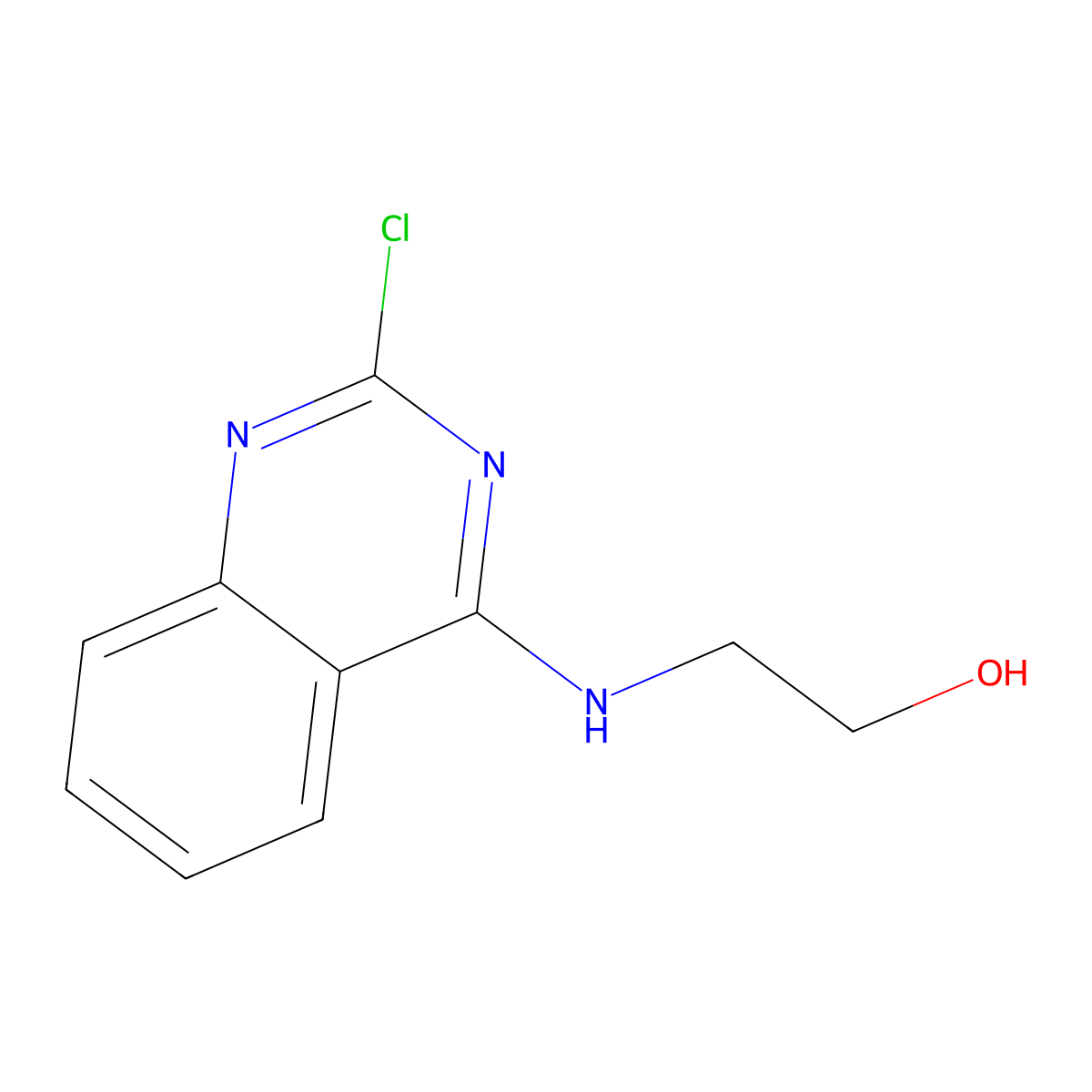 2-((2-Chloro-4-quinazolinyl)amino)ethanol molecular structure, CAS 134517-34-3