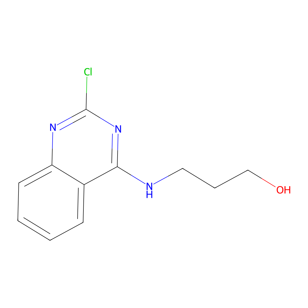 1-Propanol, 3-[(2-chloro-4-quinazolinyl)amino]- molecular structure, CAS 134517-35-4