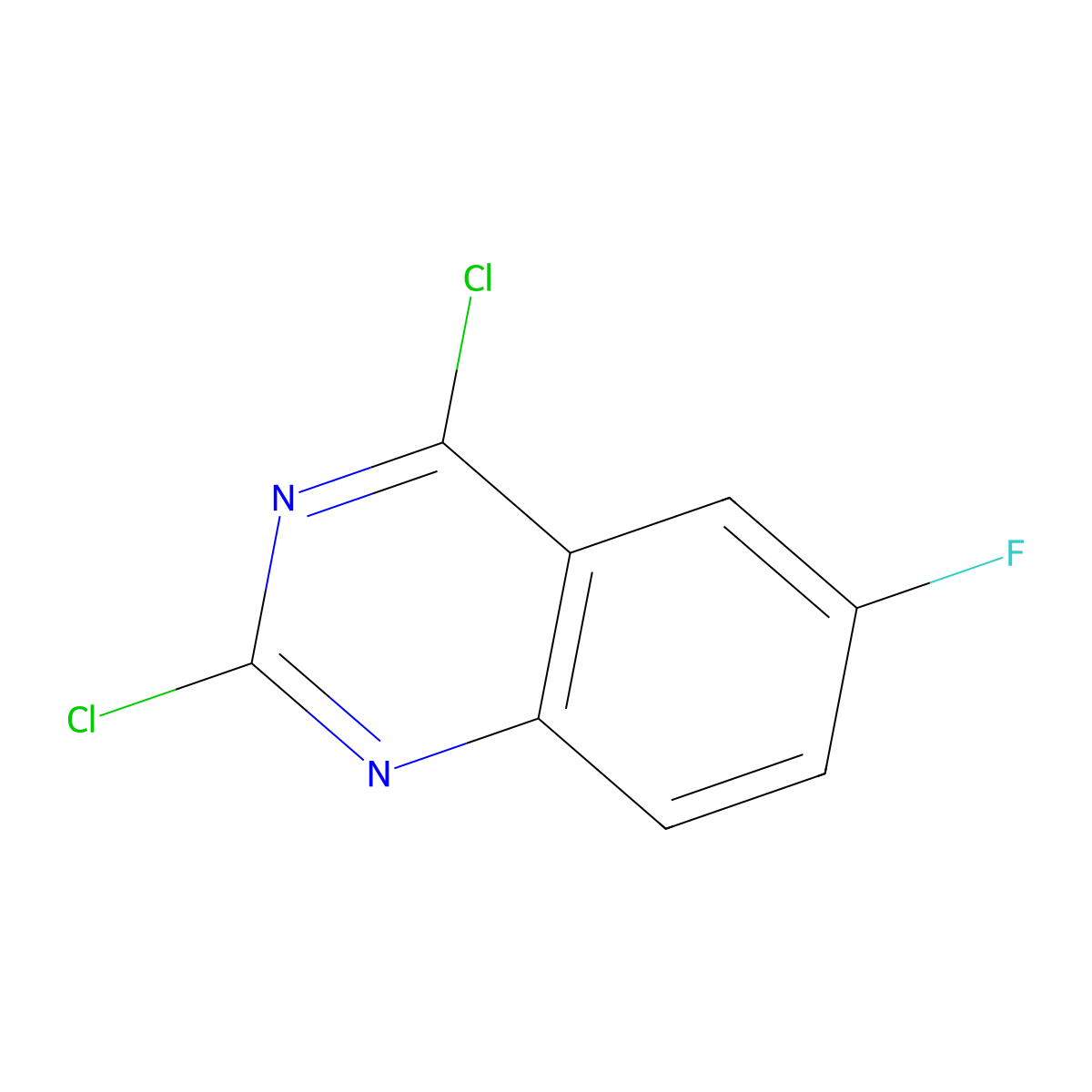 2,4-Dichloro-6-fluoroquinazoline molecular structure, CAS 134517-57-0