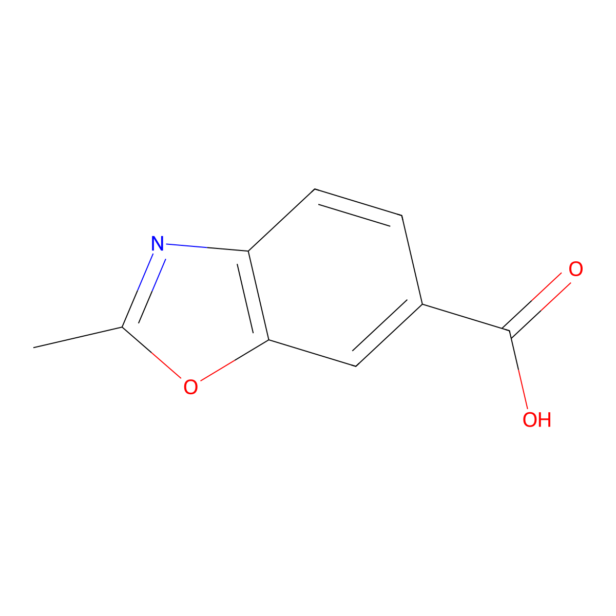 2-Methyl-1,3-benzoxazole-6-carboxylic acid molecular structure, CAS 13452-14-7
