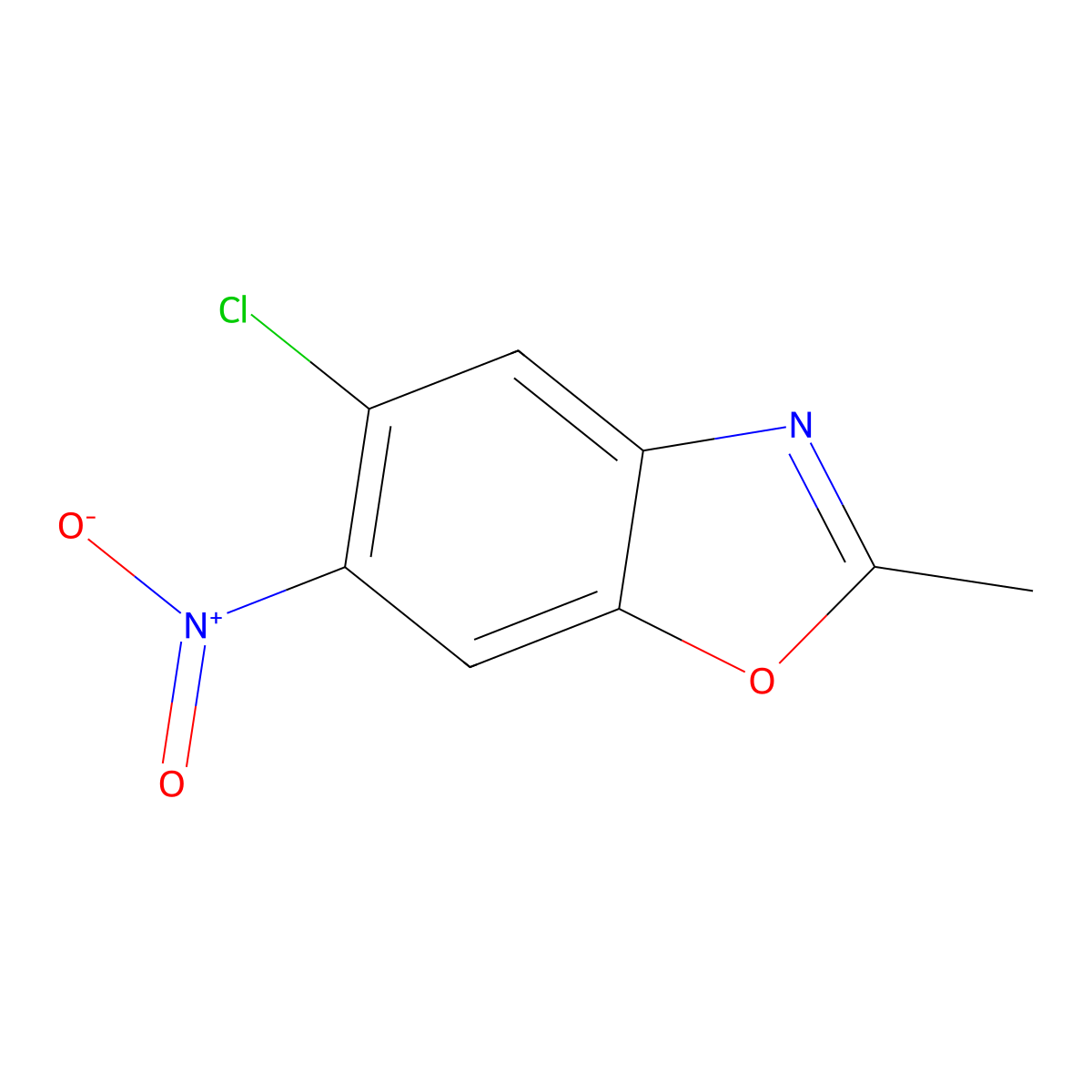 5-Chloro-2-methyl-6-nitro-1,3-benzoxazole molecular structure, CAS 13452-16-9