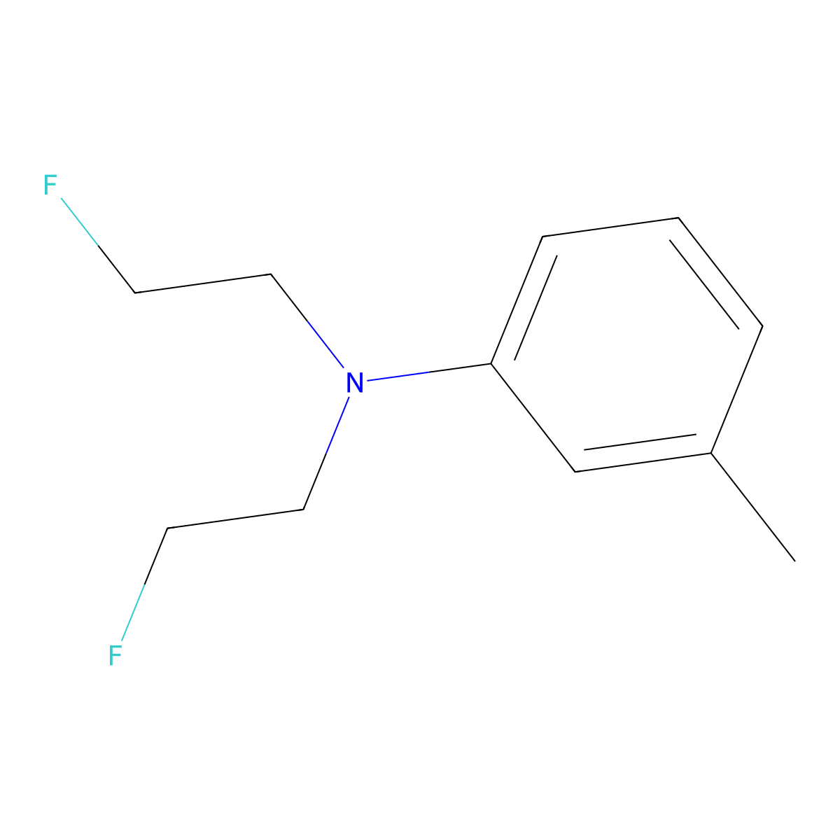 n,n-Bis(2-fluoroethyl)-3-methylaniline molecular structure, CAS 13452-69-2