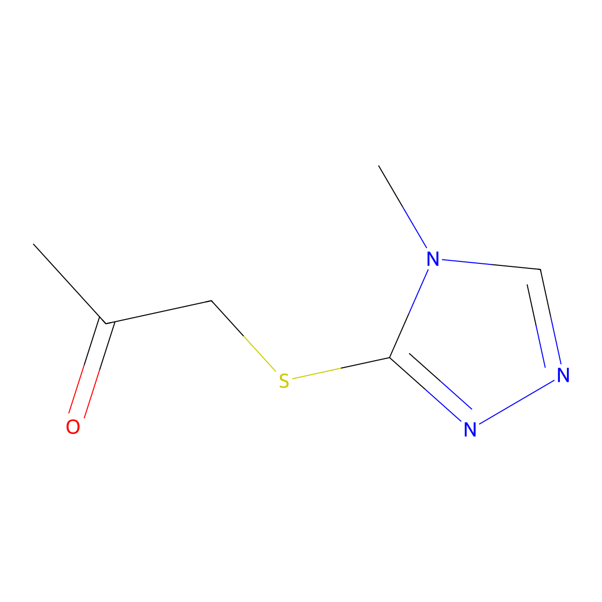 1-((4-methyl-4H-1,2,4-triazol-3-yl)sulfanyl)propan-2-one molecular structure, CAS 134520-75-5