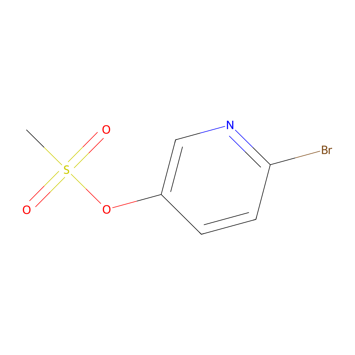 6-Bromopyridin-3-yl methanesulfonate molecular structure, CAS 1345202-12-1