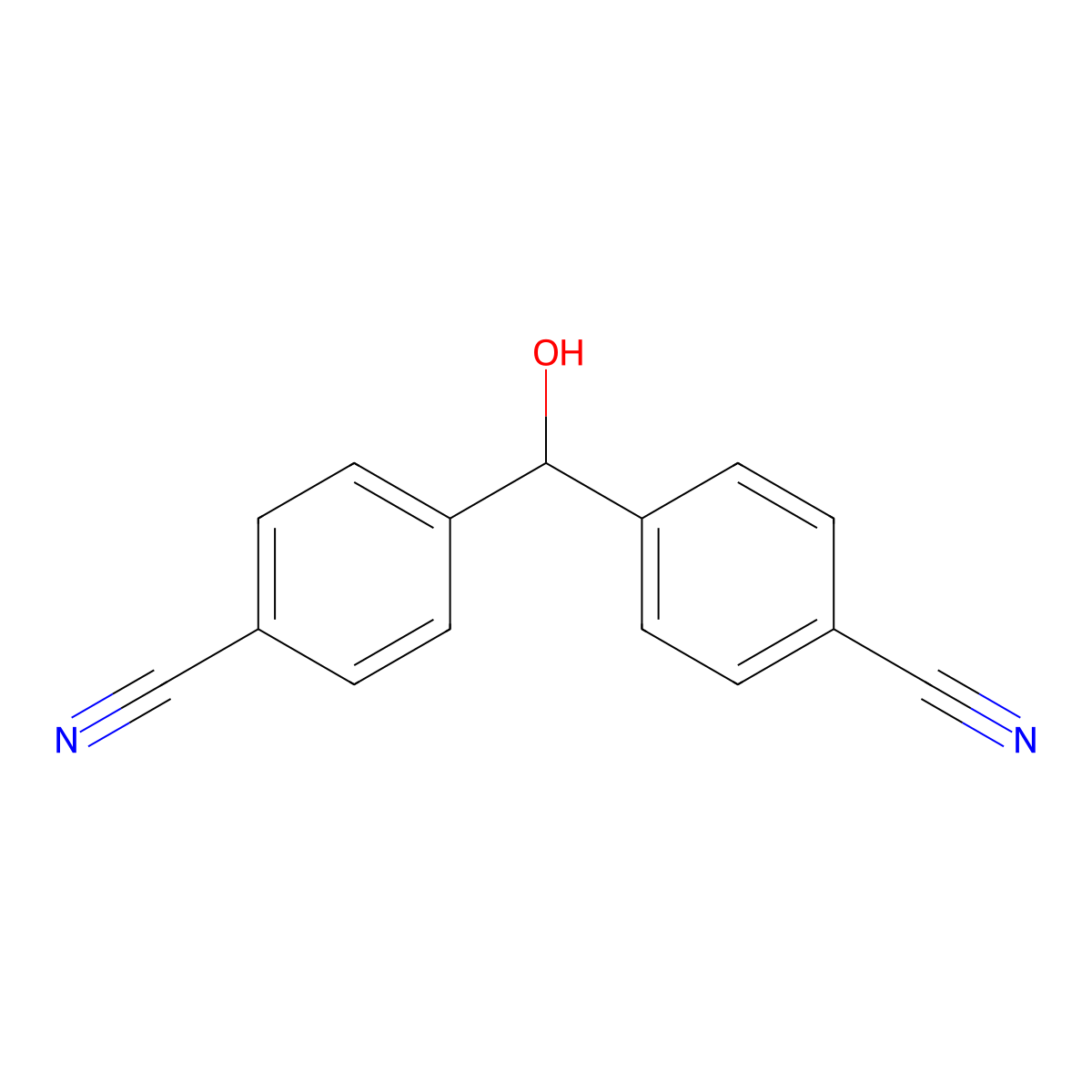 Bis(4-cyanophenyl)methanol molecular structure, CAS 134521-16-7