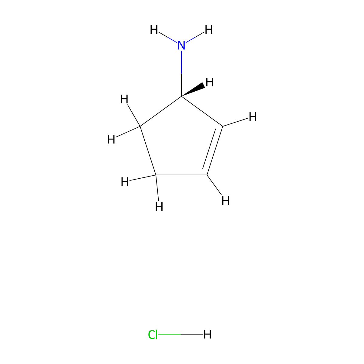 (1S)-cyclopent-2-en-1-amine hydrochloride molecular structure, CAS 134524-22-4