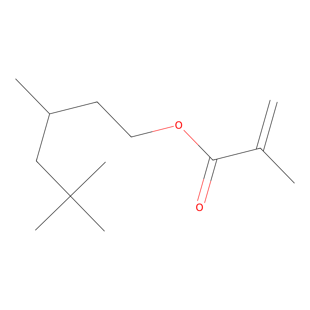 2-Propenoic acid, 2-methyl-, 3,5,5-trimethylhexyl ester molecular structure, CAS 13453-03-7