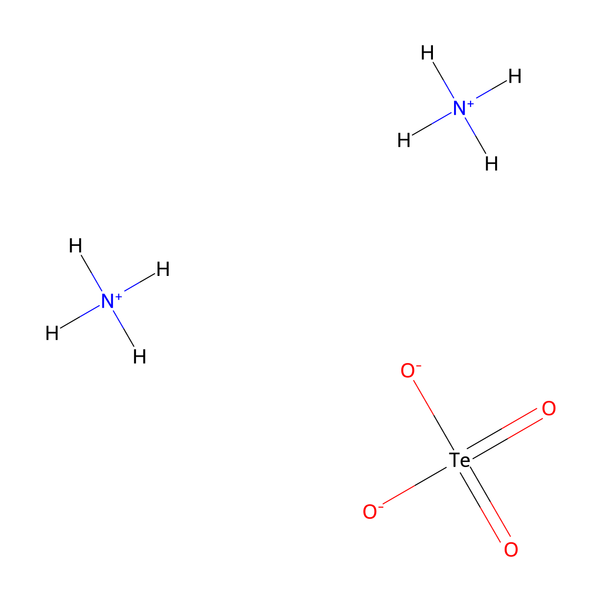 Diammonium tetraoxotellurate molecular structure, CAS 13453-06-0