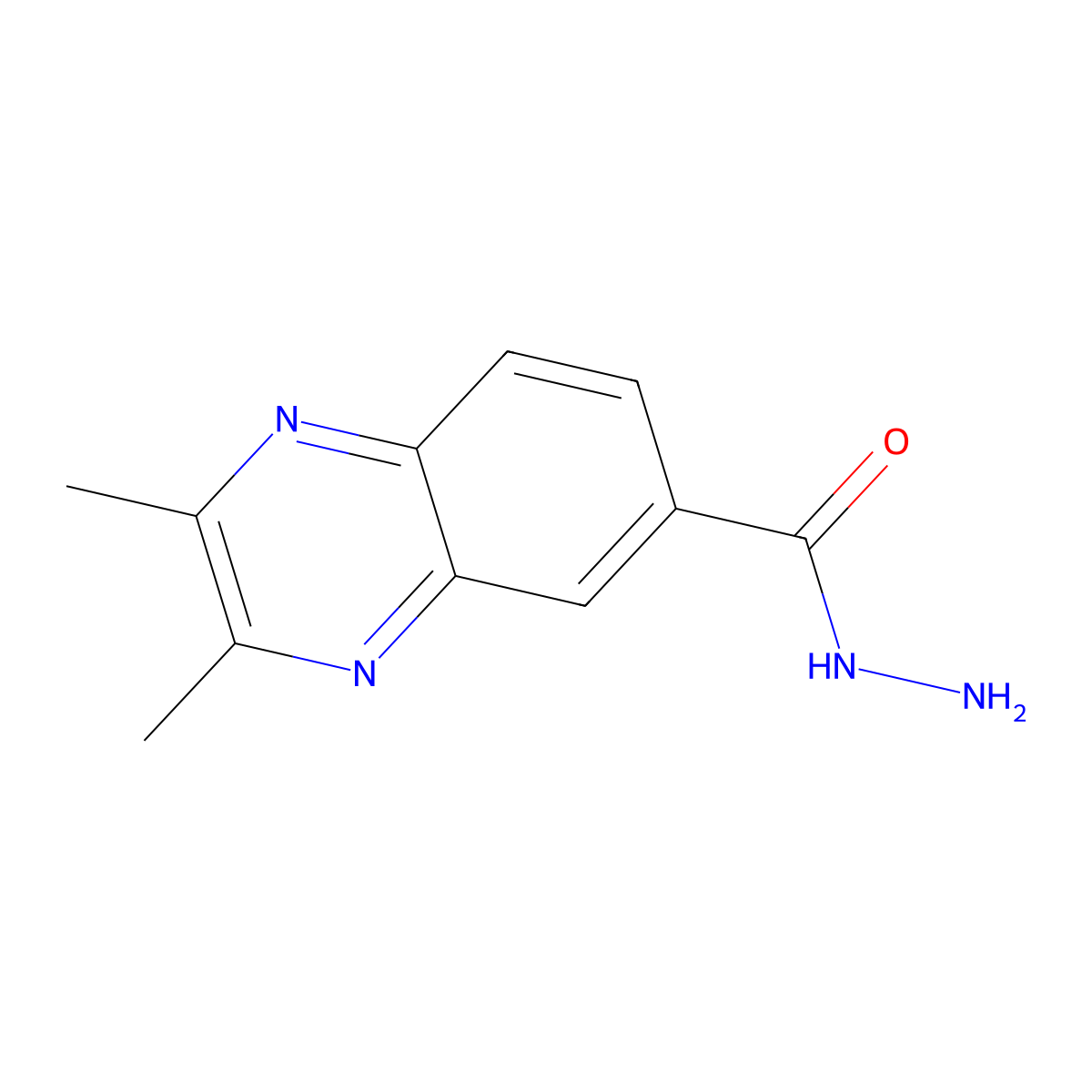 2,3-Dimethylquinoxaline-6-carbohydrazide molecular structure, CAS 134531-65-0