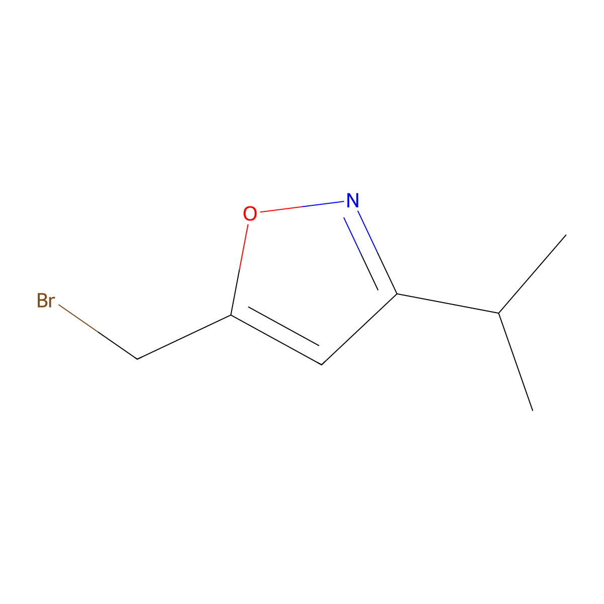 5-(Bromomethyl)-3-(propan-2-yl)-1,2-oxazole molecular structure, CAS 134539-55-2