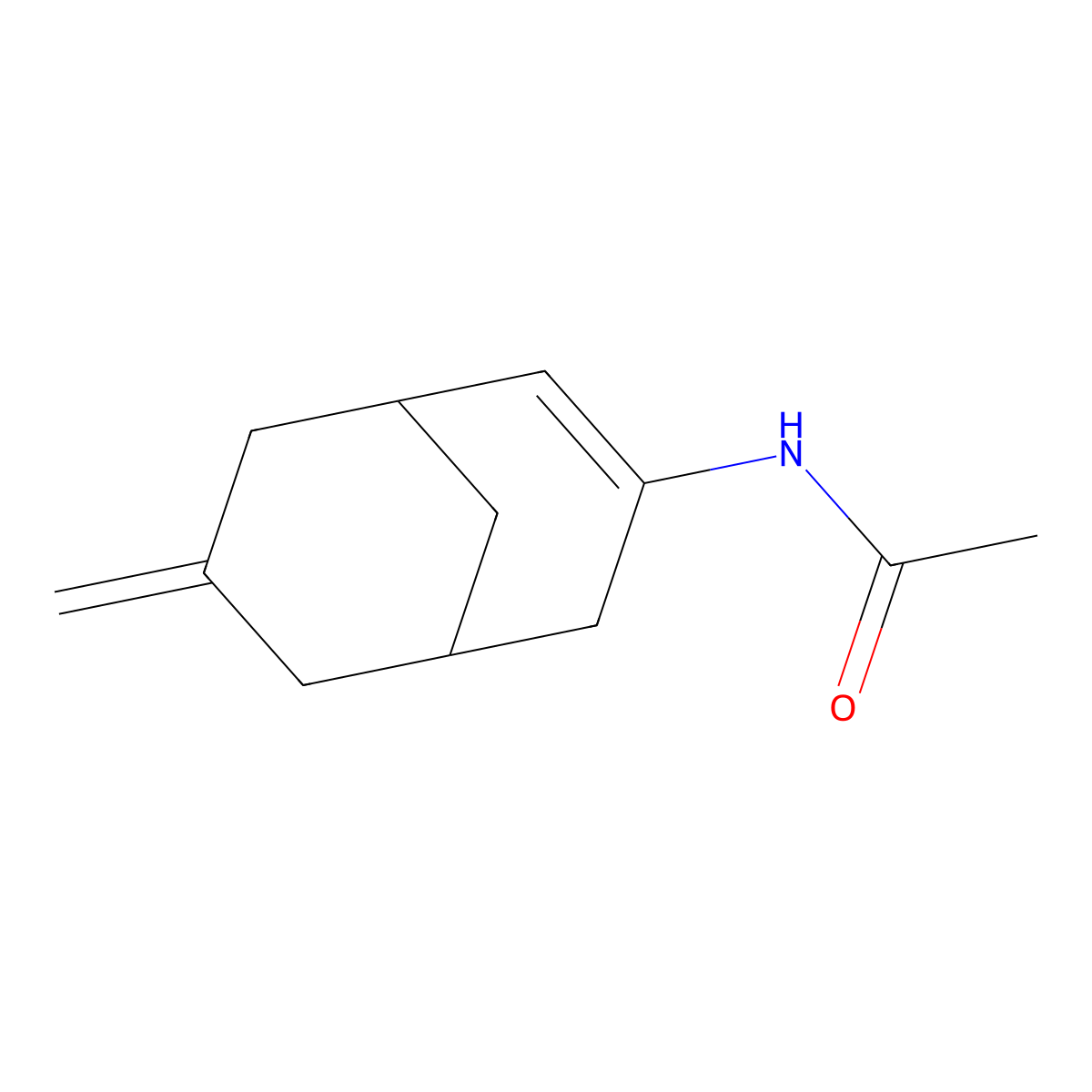 N-(7-methylidene-3-bicyclo[3.3.1]non-3-enyl)acetamide molecular structure, CAS 134539-59-6