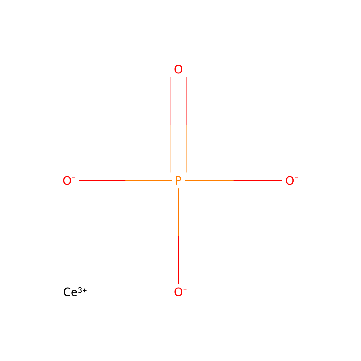 Cerium phosphate molecular structure, CAS 13454-71-2