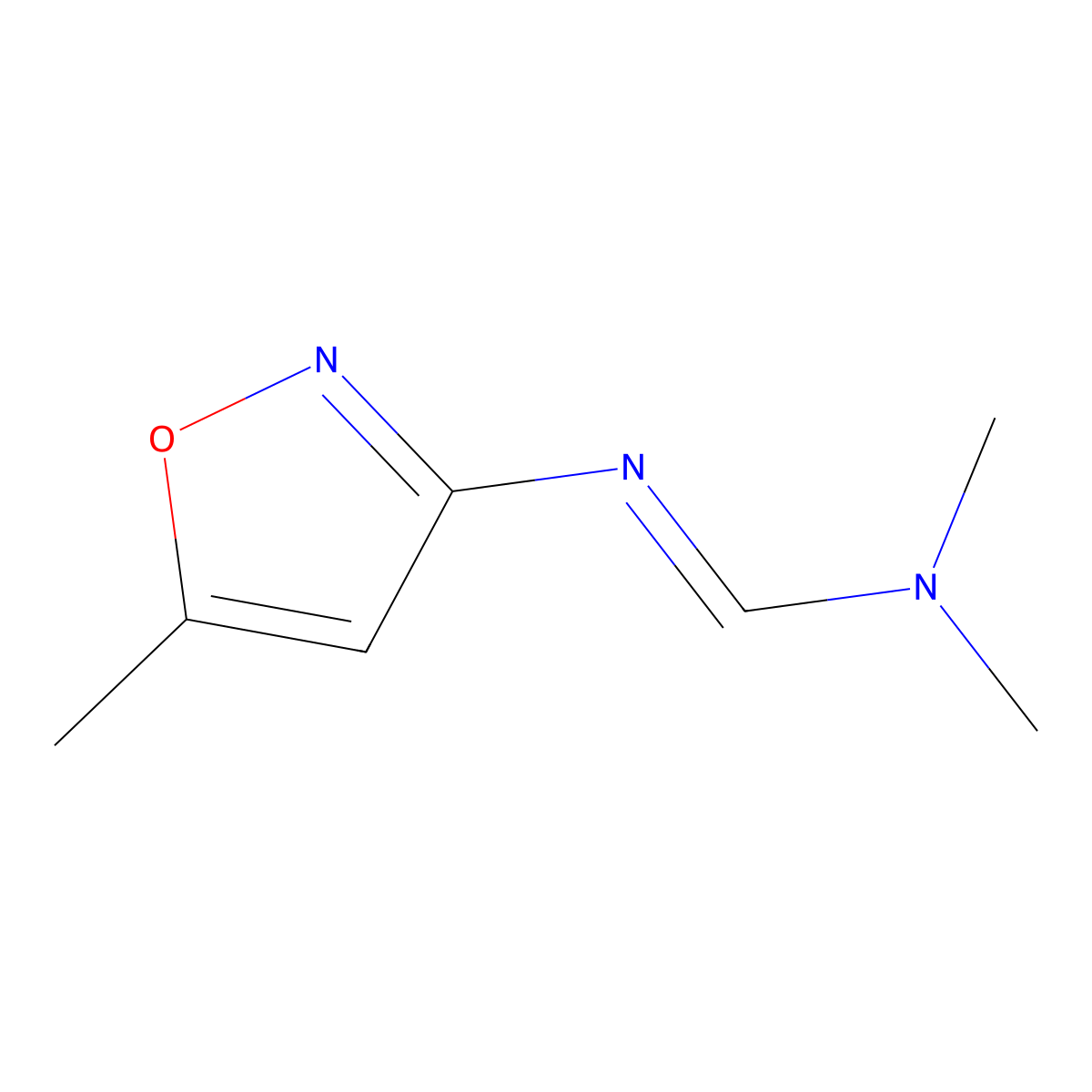 N,N-dimethyl-N'-(5-methyl-1,2-oxazol-3-yl)methanimidamide molecular structure, CAS 134540-15-1