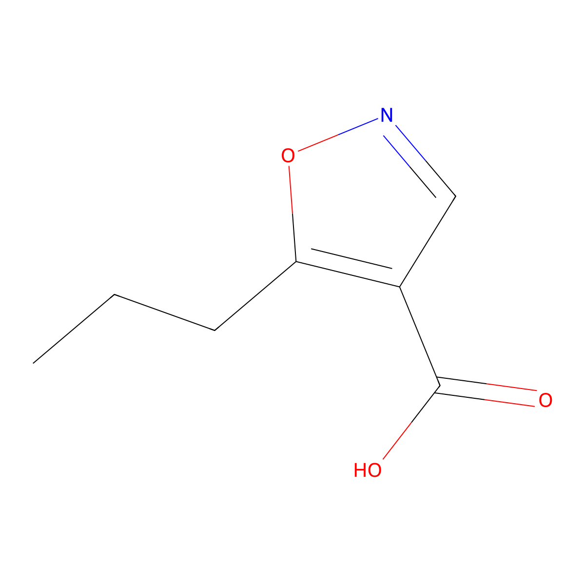 5-Propylisoxazole-4-carboxylic acid molecular structure, CAS 134541-04-1
