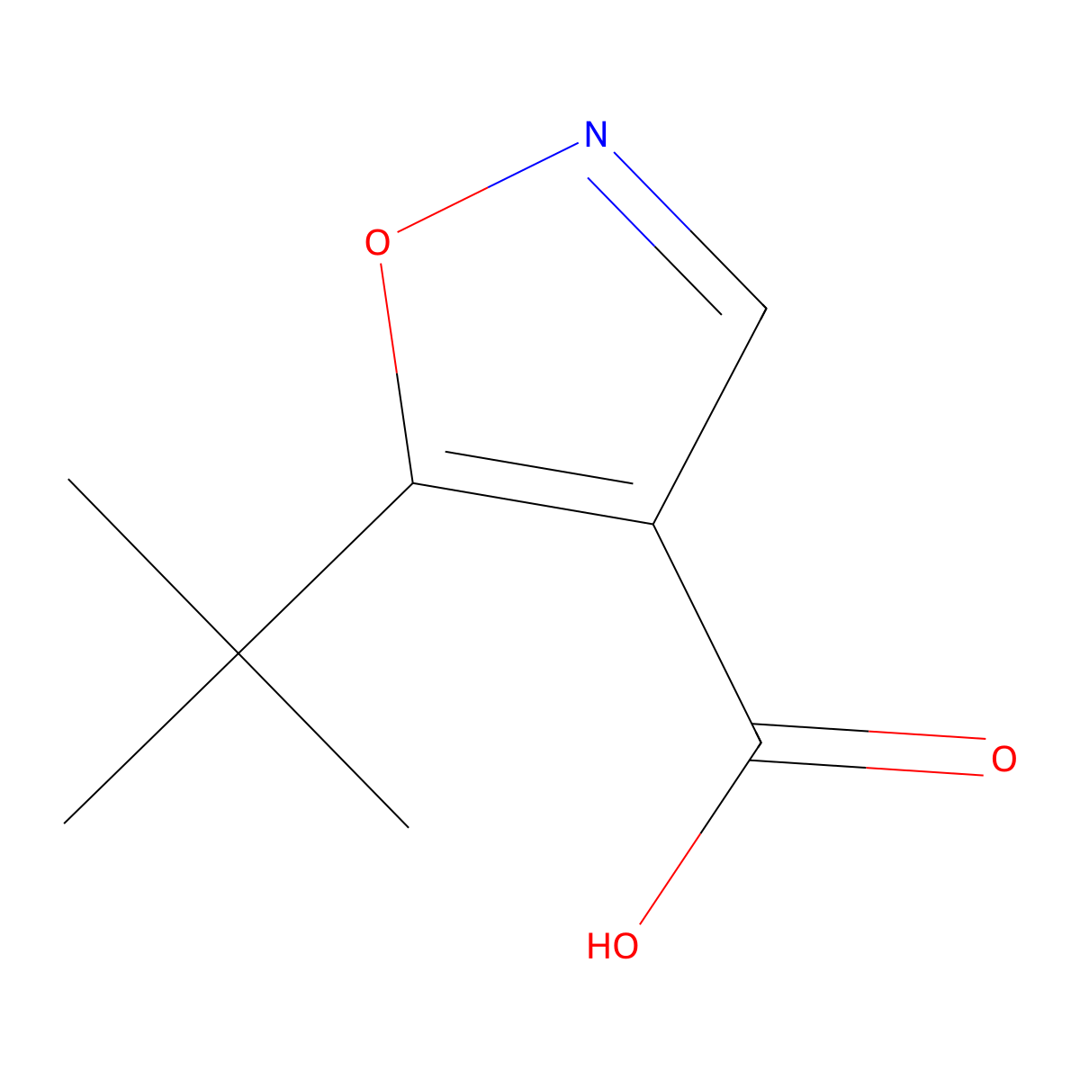 5-Tert-butyl-isoxazole-4-carboxylic acid molecular structure, CAS 134541-06-3