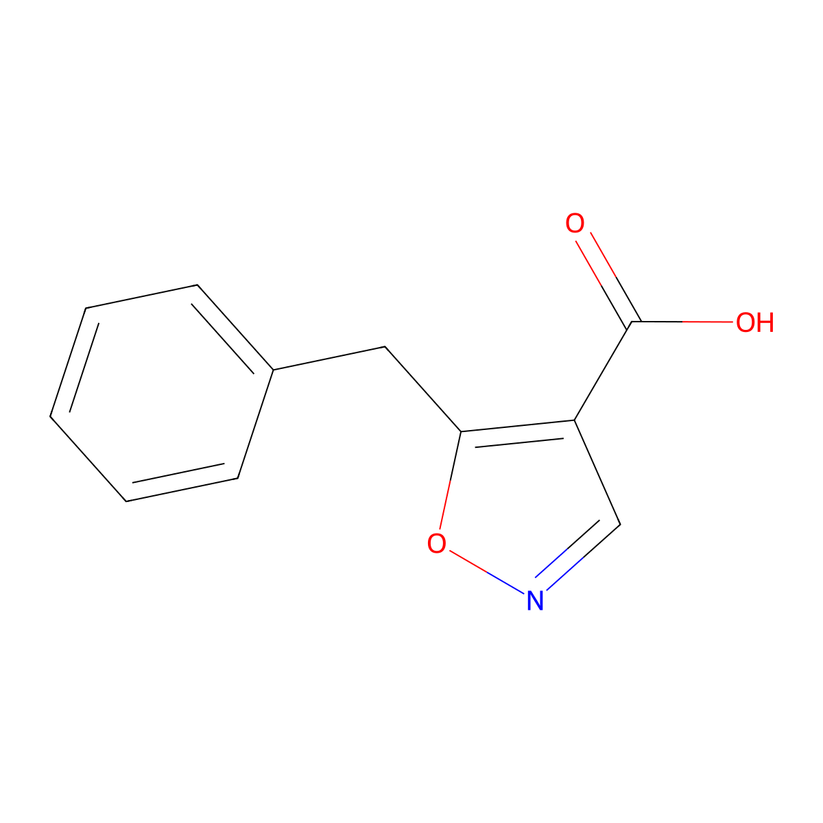 5-Benzyl-4-isoxazolecarboxylic acid molecular structure, CAS 134541-07-4