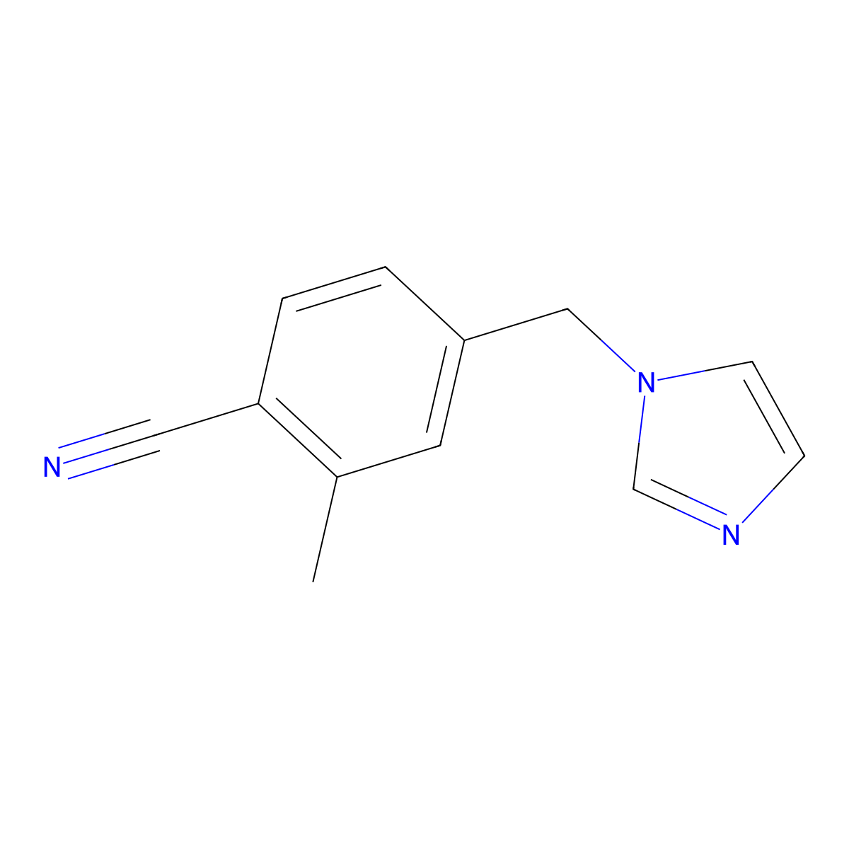 4-((1H-imidazol-1-yl)methyl)-2-methylbenzonitrile molecular structure, CAS 1345412-19-2