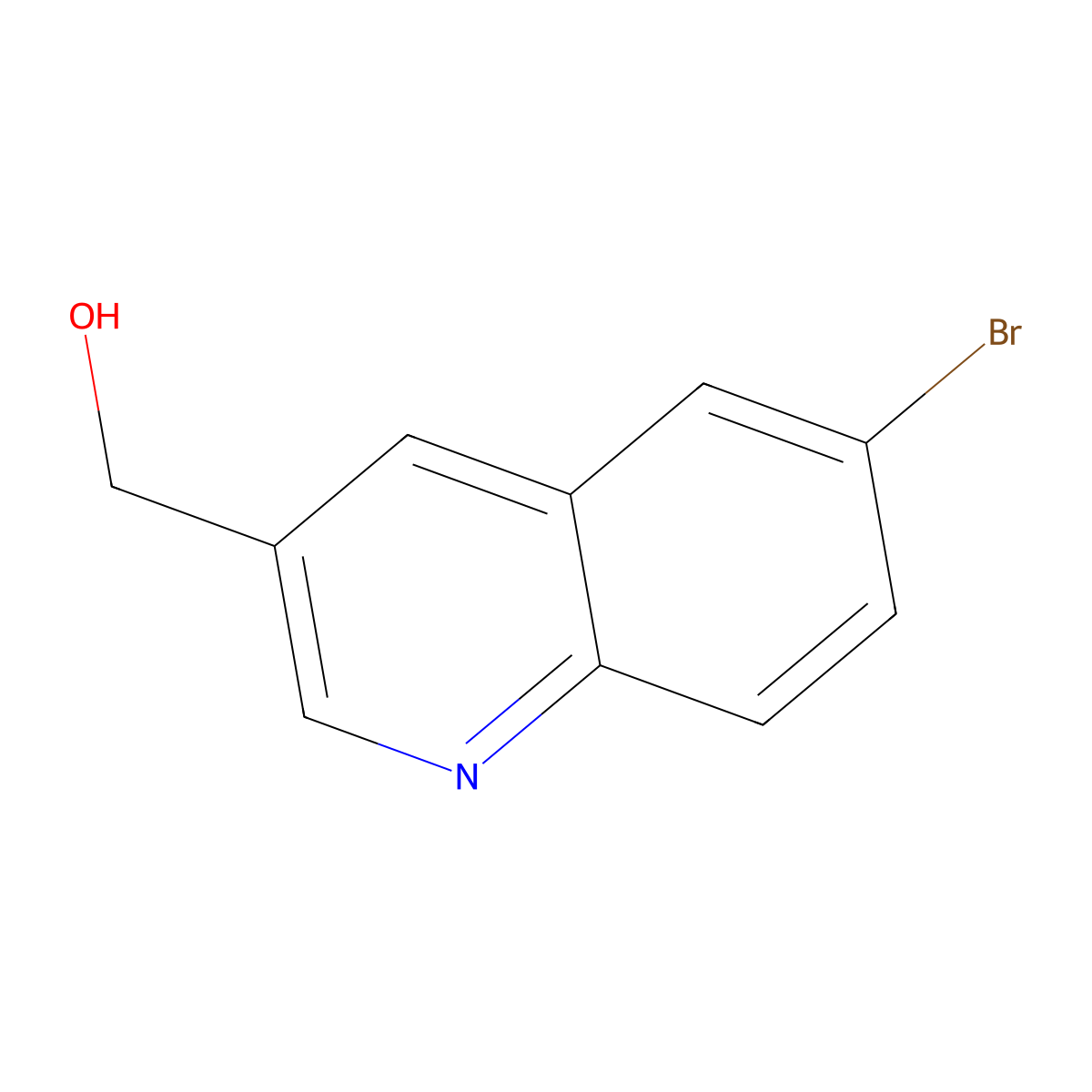 (6-Bromoquinolin-3-yl)methanol molecular structure, CAS 1345445-92-2