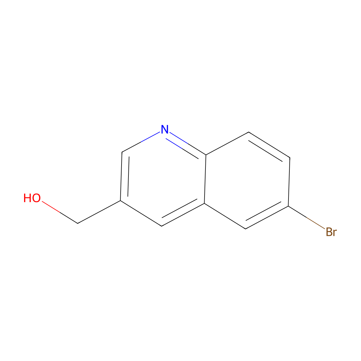 (6-Bromoquinolin-3-yl)methanol molecular structure, CAS 1345445-92-2