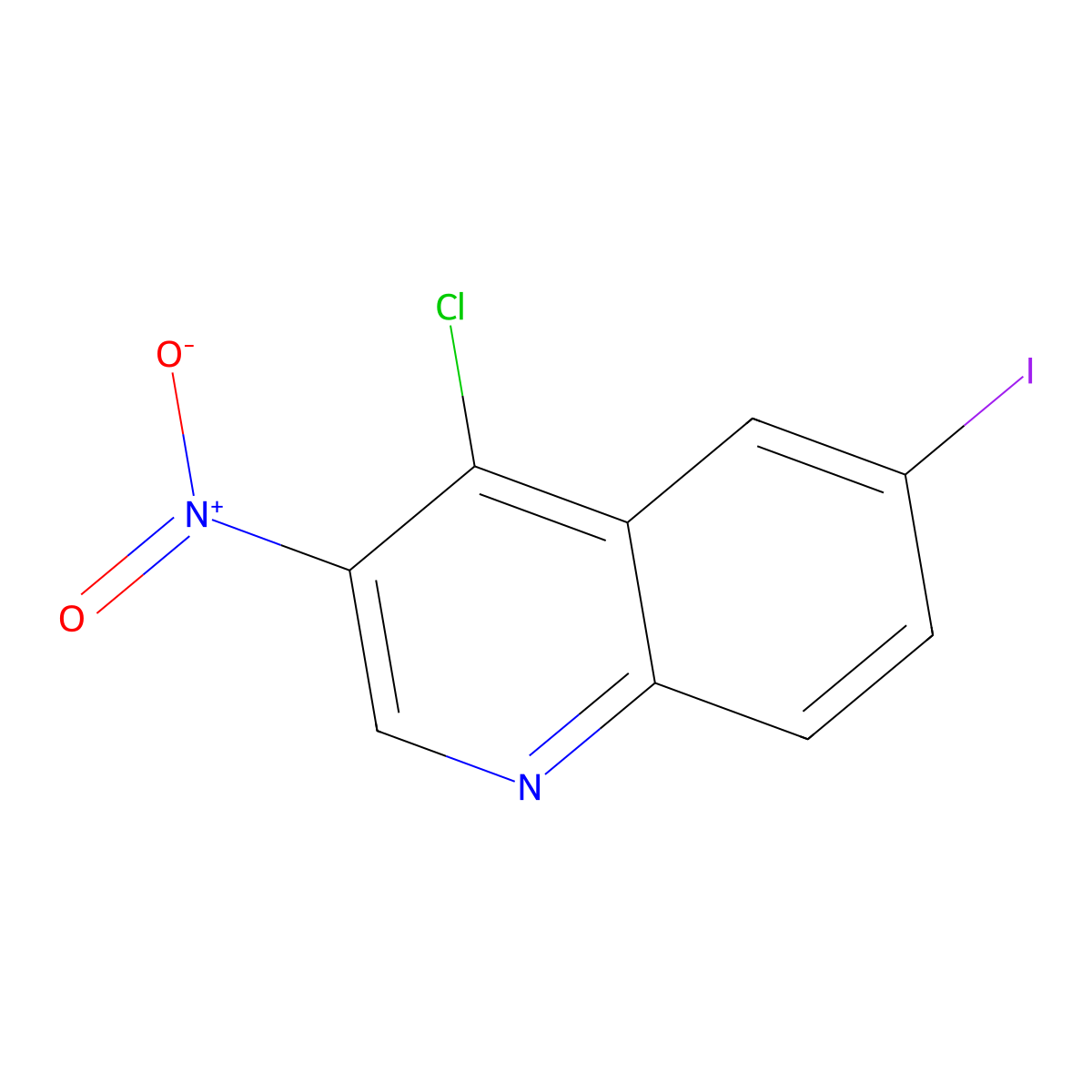 4-Chloro-6-iodo-3-nitroquinoline molecular structure, CAS 1345447-25-7