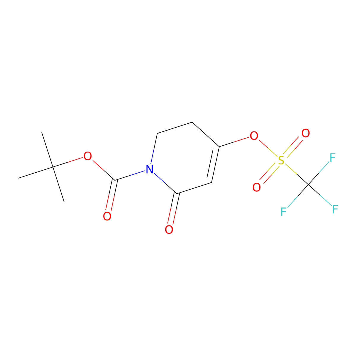 Tert-butyl 2-oxo-4-(((trifluoromethyl)sulfonyl)oxy)-5,6-dihydropyridine-1(2H)-carboxylate molecular structure, CAS 1345469-25-1