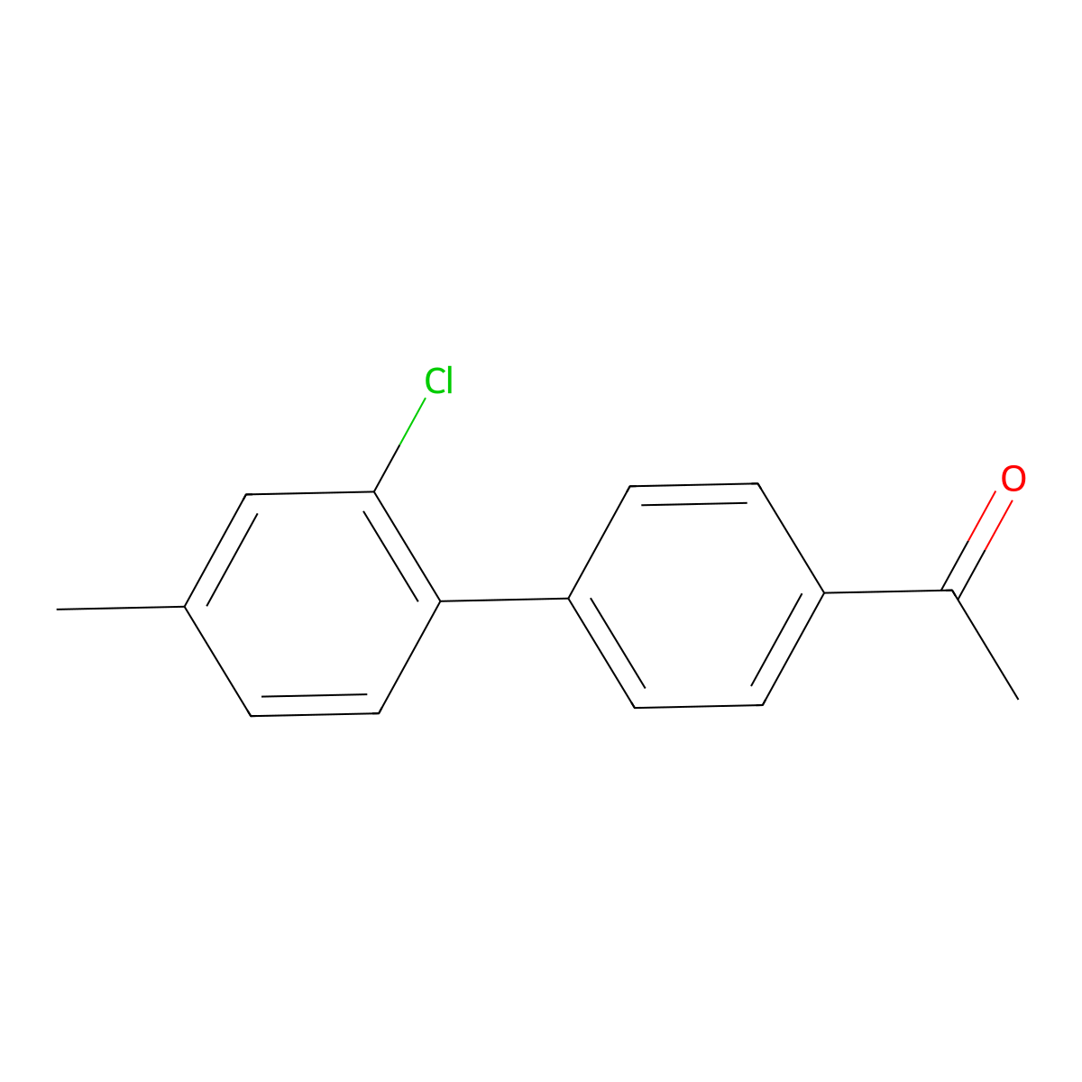 4-Acetyl-2'-chloro-4'-methylbiphenyl molecular structure, CAS 1345471-16-0