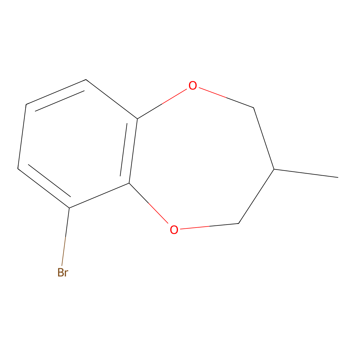 6-Bromo-3-methyl-3,4-dihydro-2H-1,5-benzodioxepine molecular structure, CAS 1345471-19-3