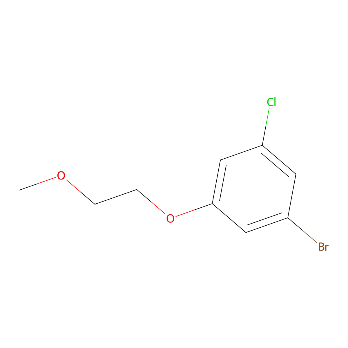 1-Bromo-3-chloro-5-(2-methoxyethoxy)benzene molecular structure, CAS 1345471-20-6