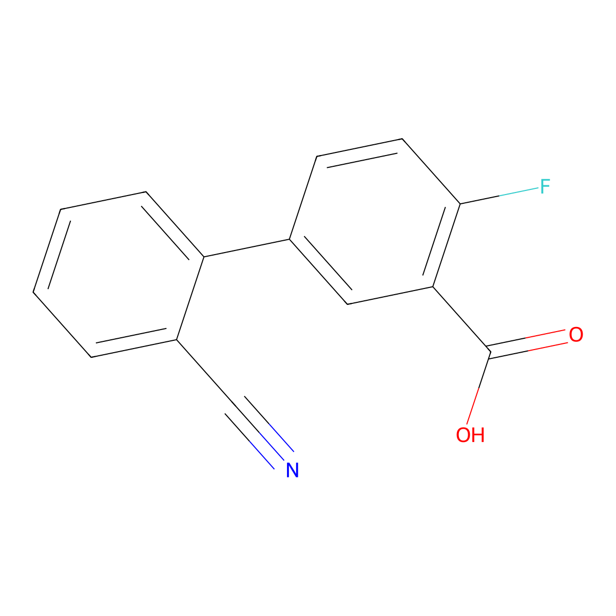 5-(2-Cyanophenyl)-2-fluorobenzoic acid molecular structure, CAS 1345471-31-9