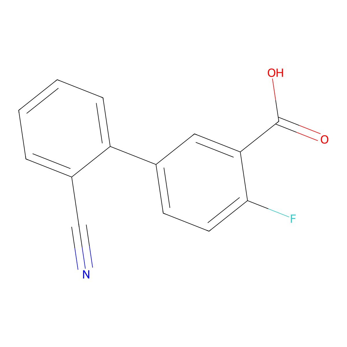 5-(2-Cyanophenyl)-2-fluorobenzoic acid molecular structure, CAS 1345471-31-9