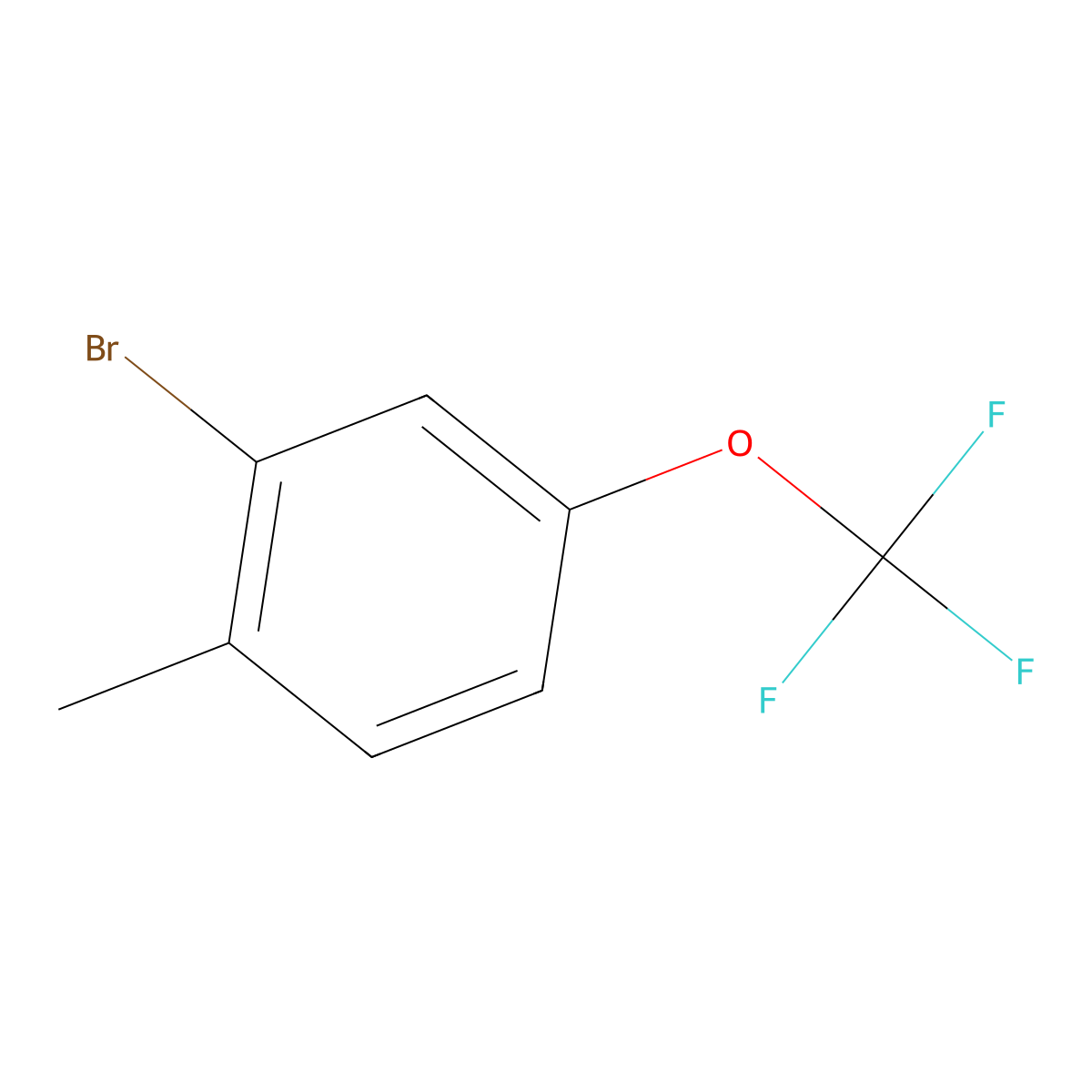 2-Bromo-1-methyl-4-(trifluoromethoxy)benzene molecular structure, CAS 1345471-35-3