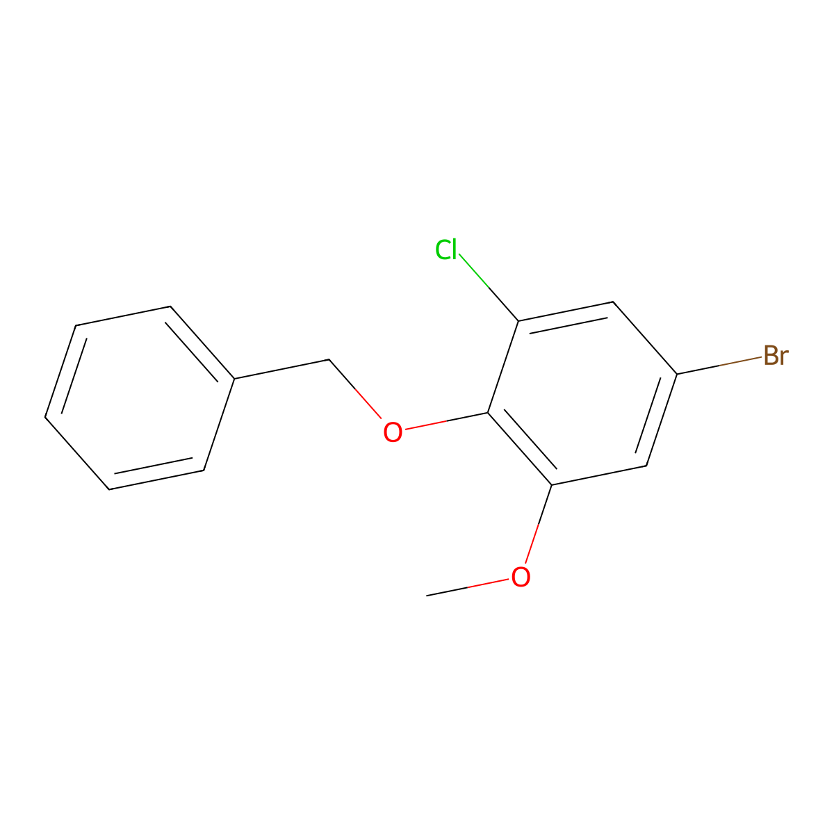 2-Benzyloxy-5-bromo-3-chloroanisole molecular structure, CAS 1345471-50-2