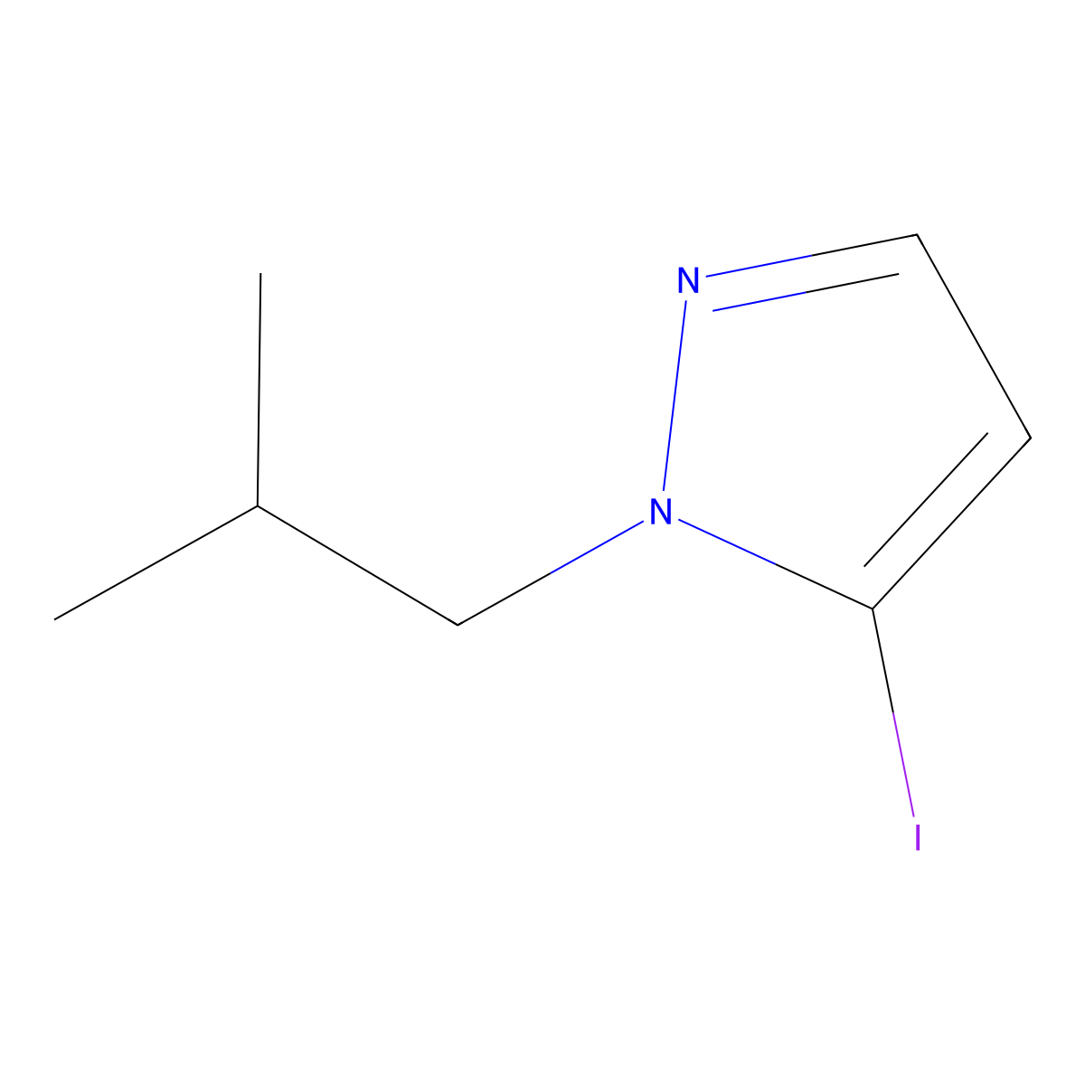 5-Iodo-1-isobutylpyrazole molecular structure, CAS 1345471-53-5