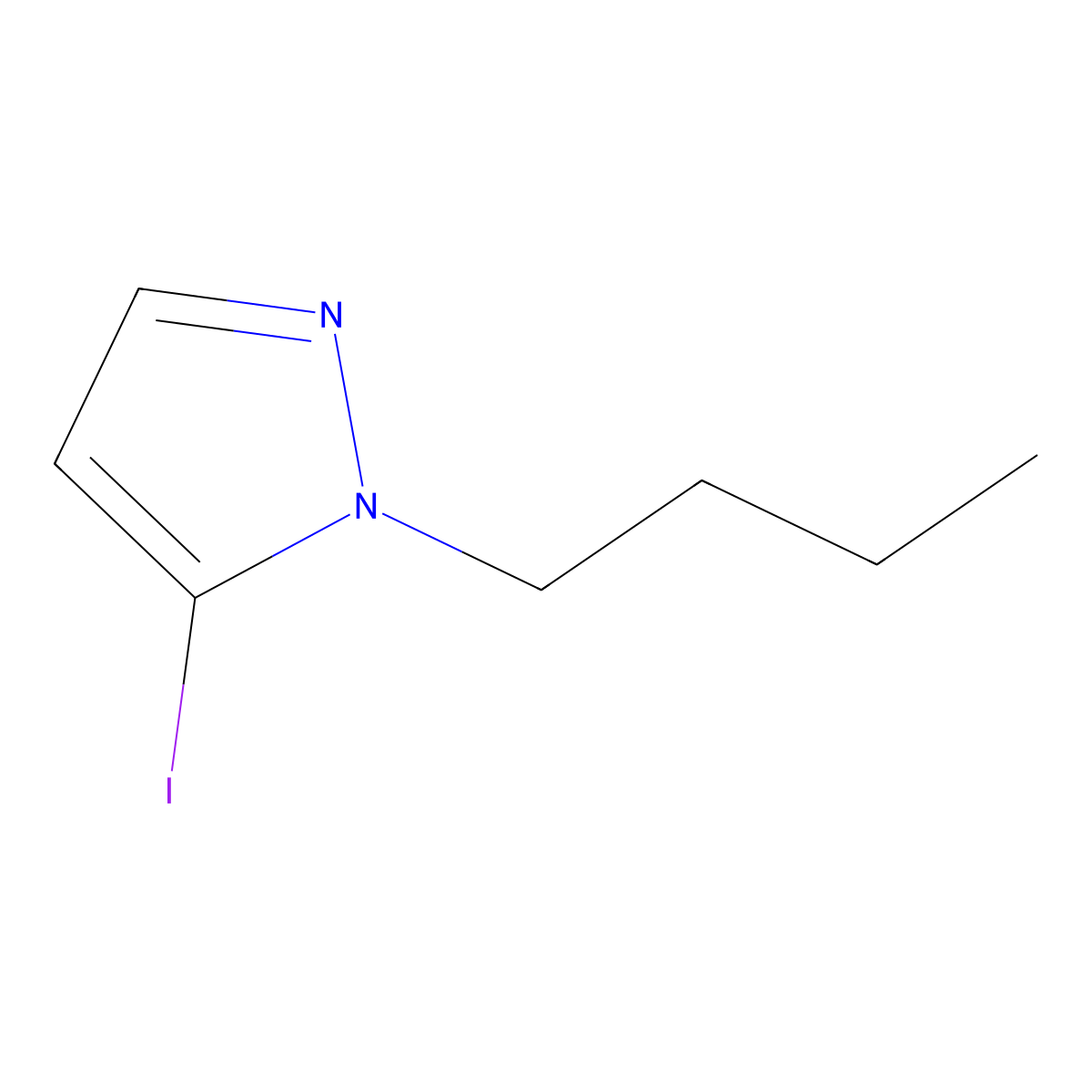 1-Butyl-5-iodopyrazole molecular structure, CAS 1345471-61-5