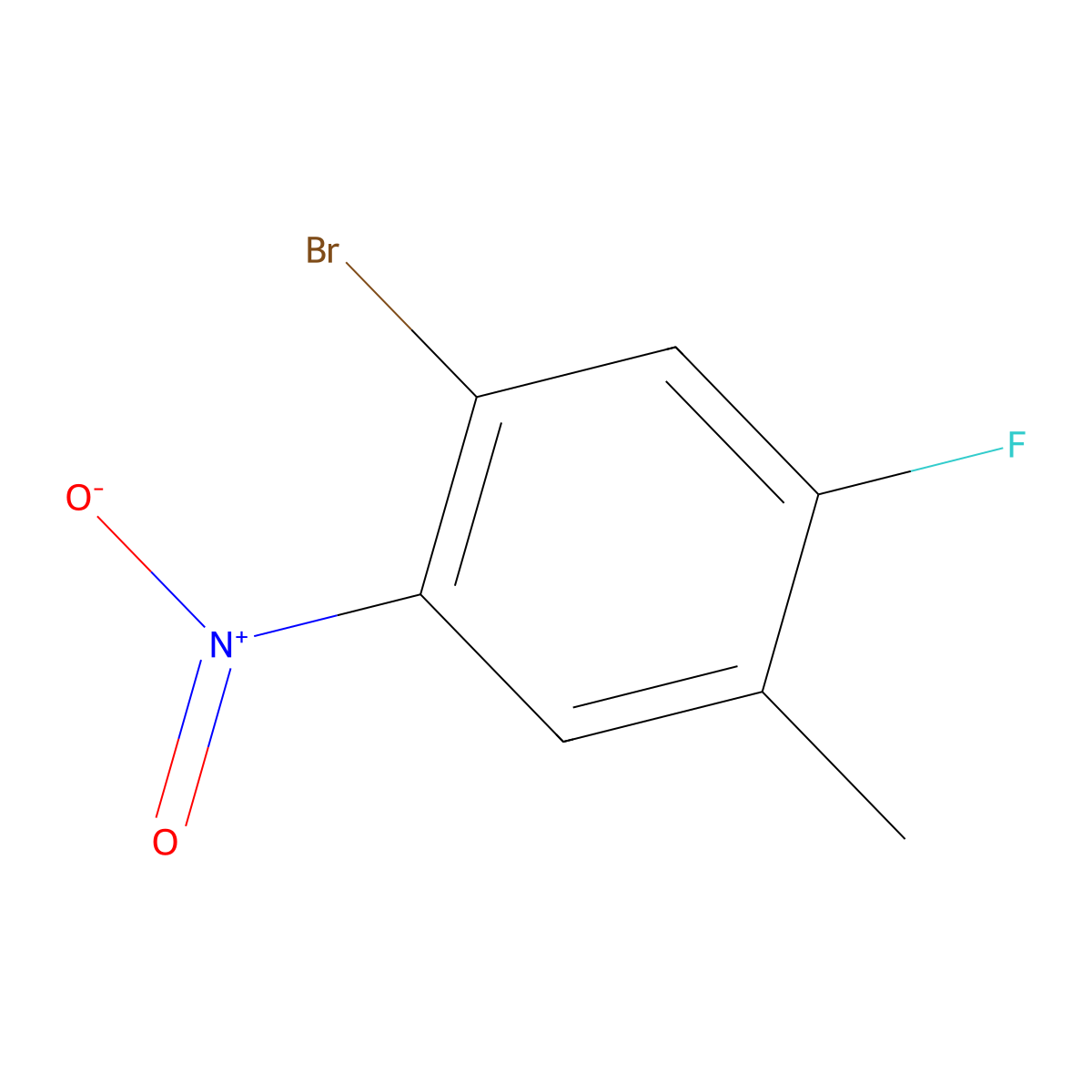 1-Bromo-5-fluoro-4-methyl-2-nitrobenzene molecular structure, CAS 1345471-69-3
