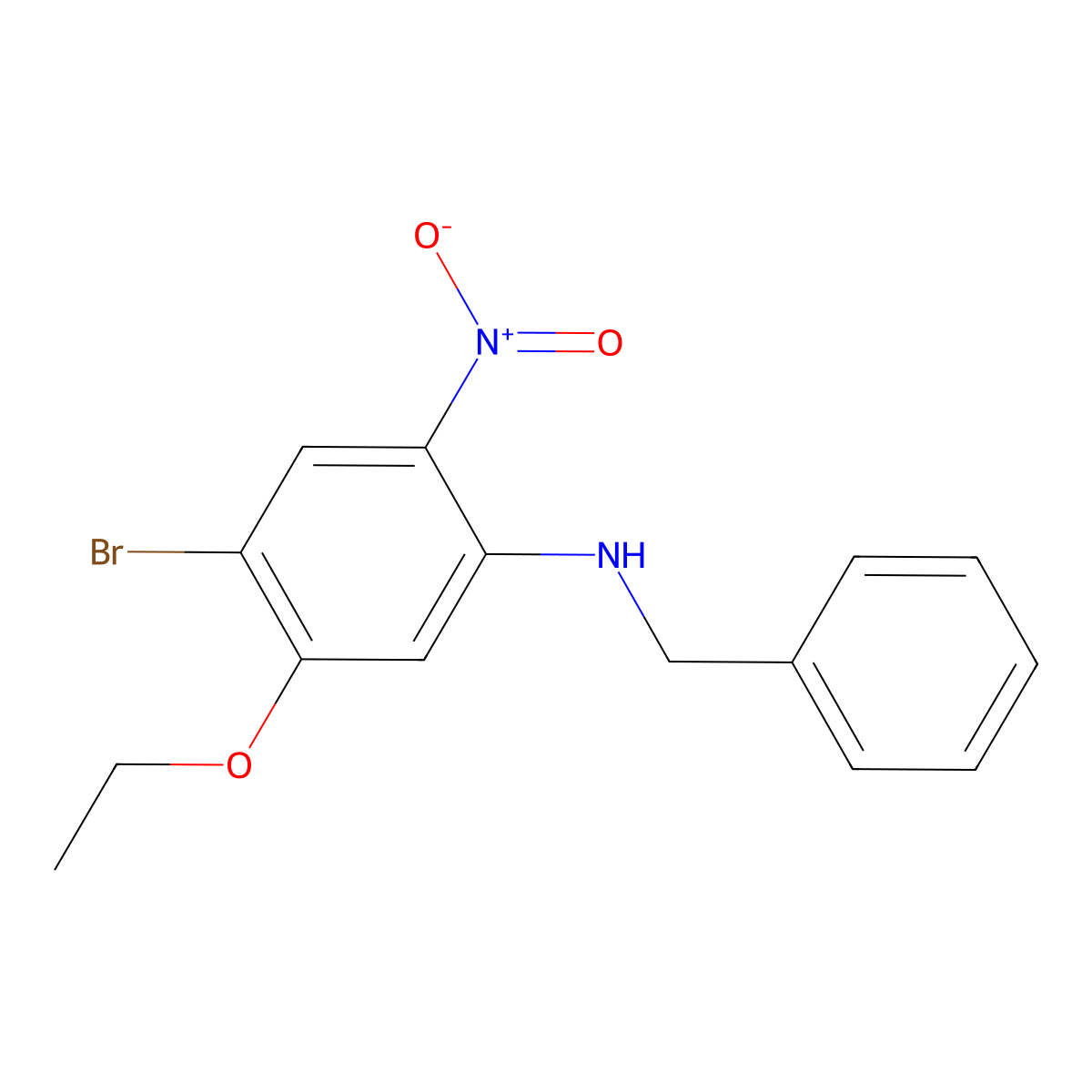 N-Benzyl-4-bromo-5-ethoxy-2-nitroaniline molecular structure, CAS 1345471-72-8