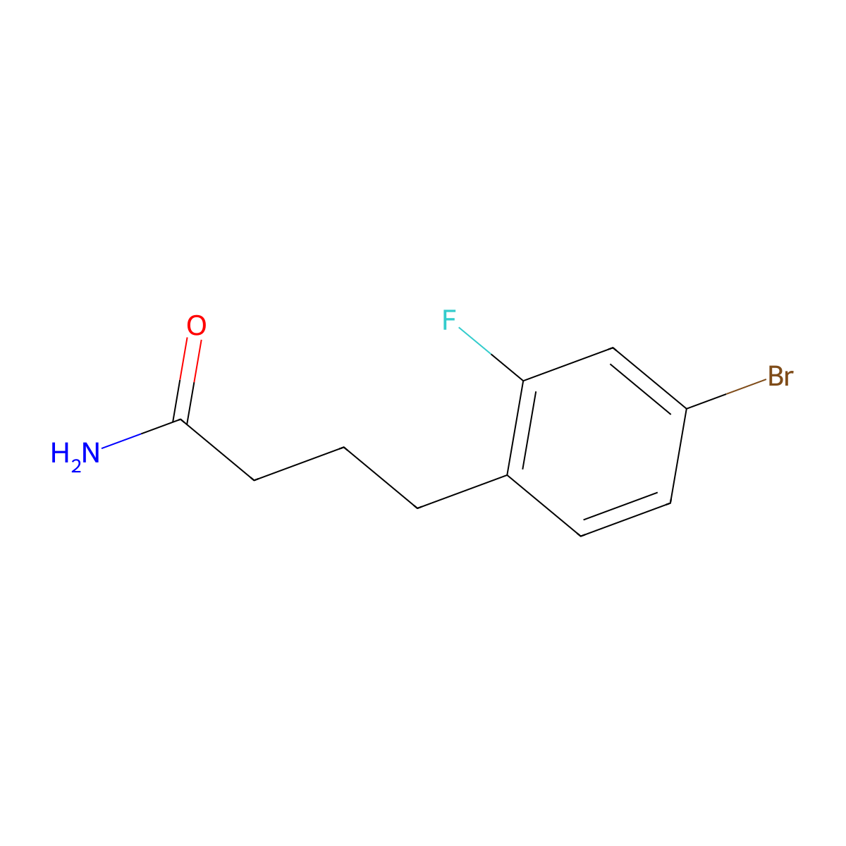 4-(4-Bromo-2-fluorophenyl)butanamide molecular structure, CAS 1345471-73-9