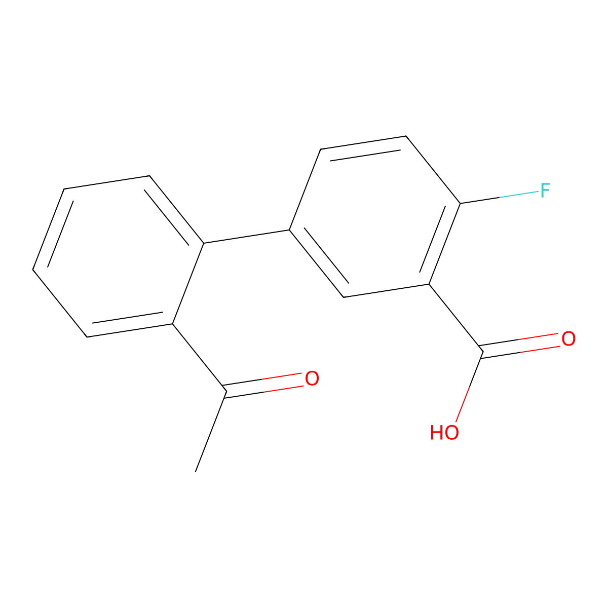 5-(2-Acetylphenyl)-2-fluorobenzoic acid molecular structure, CAS 1345471-80-8