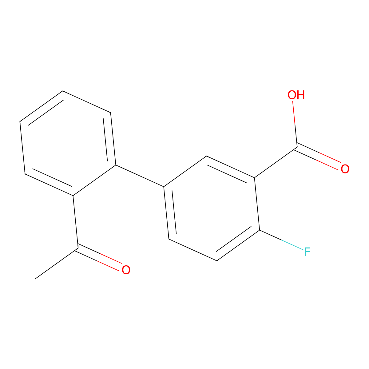 5-(2-Acetylphenyl)-2-fluorobenzoic acid molecular structure, CAS 1345471-80-8